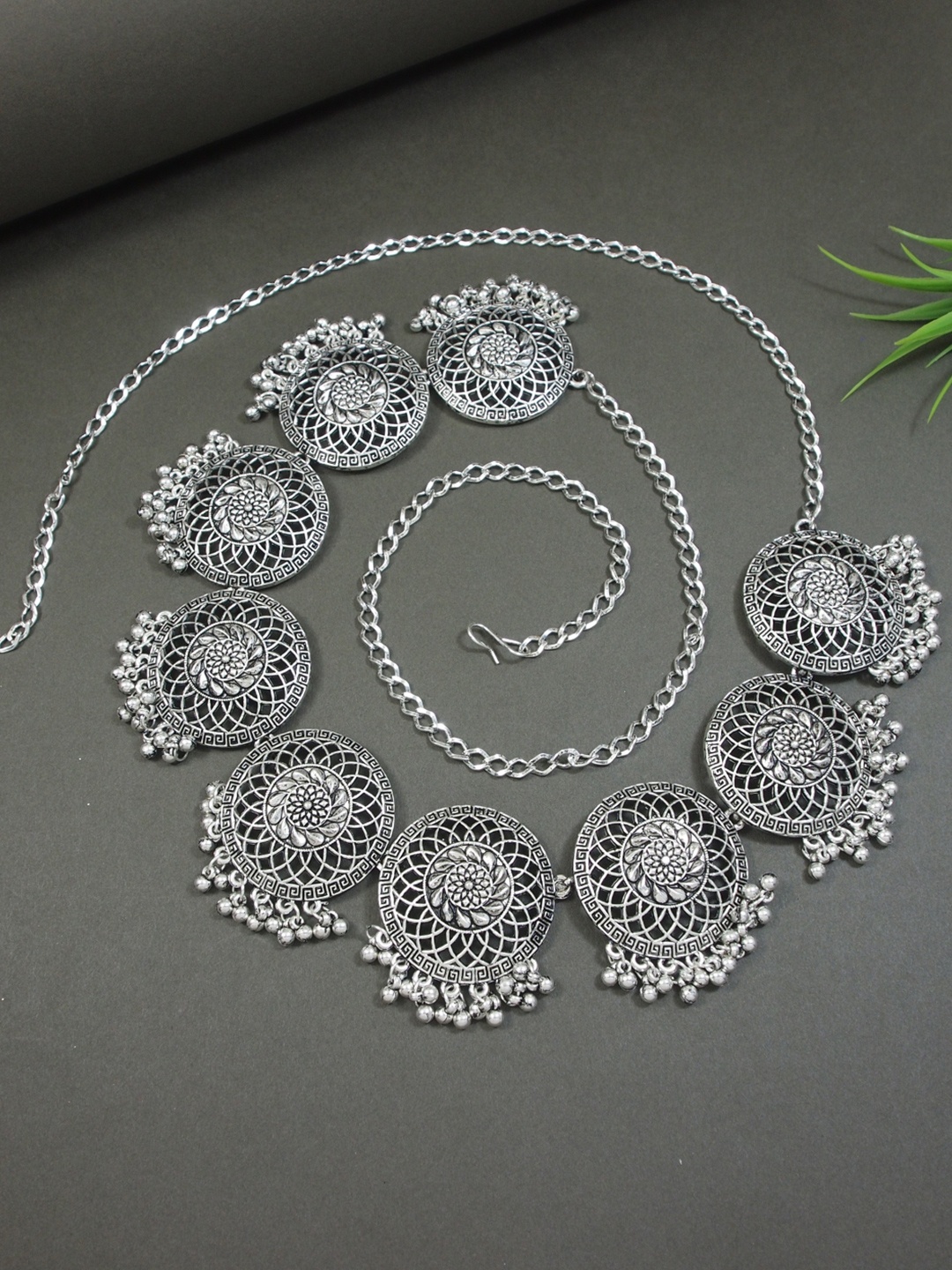 

I Jewels Rhodium-Plated Kamarbandh, Silver