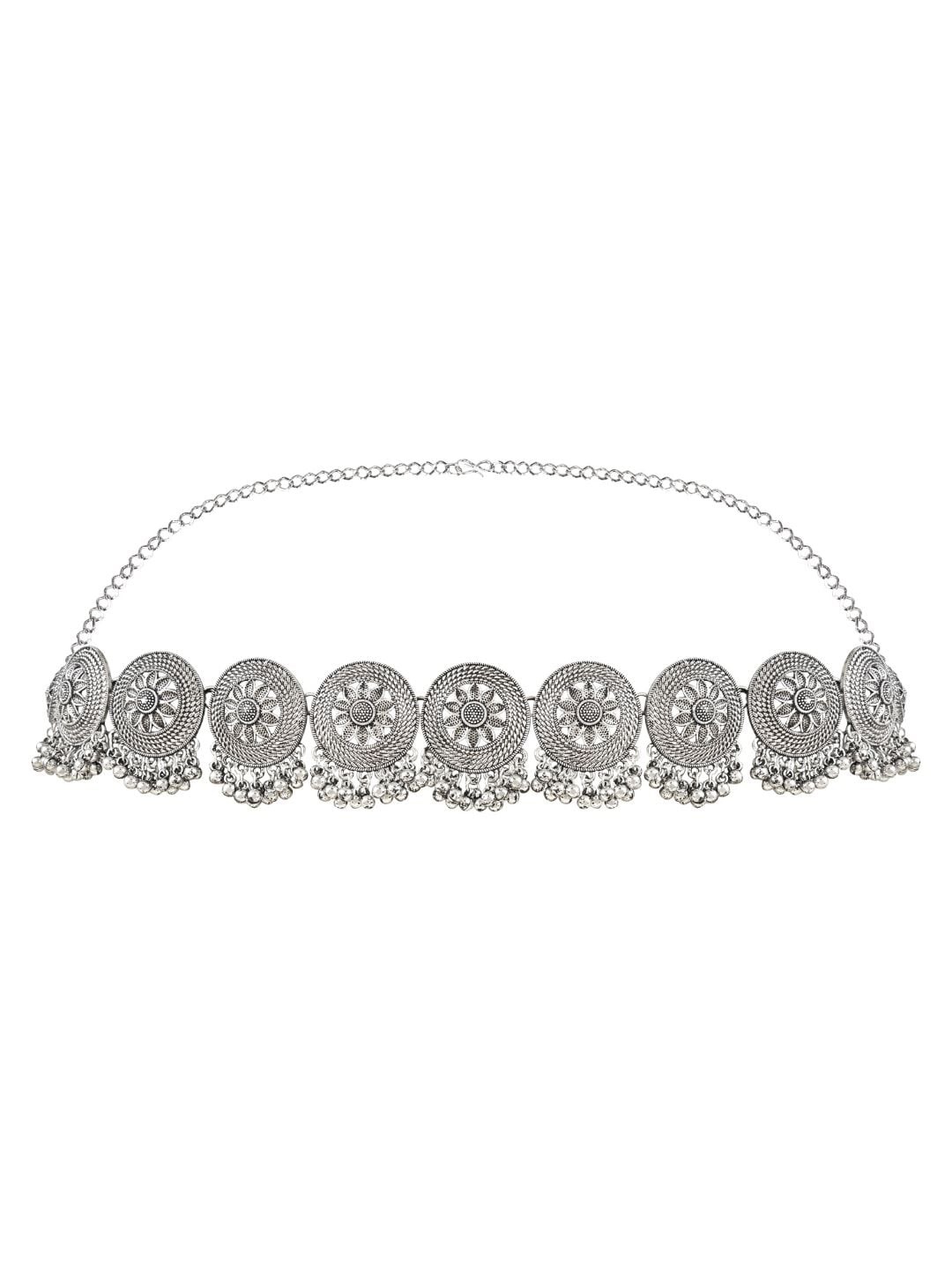 

I Jewels Rhodium Plated Kamarbandh, Silver