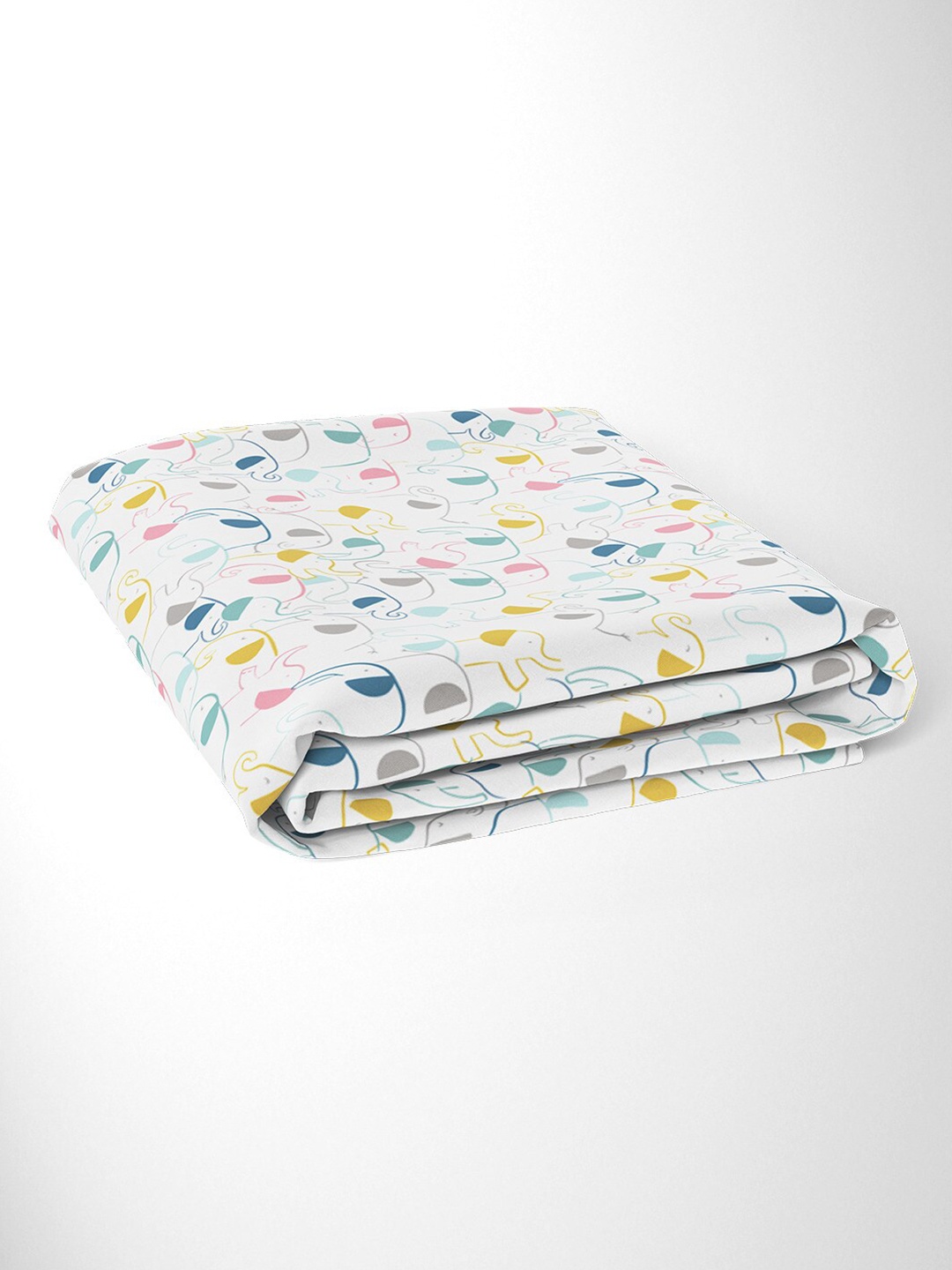 

haus & kinder White & Yellow Floral 186 TC Crib Bedsheet