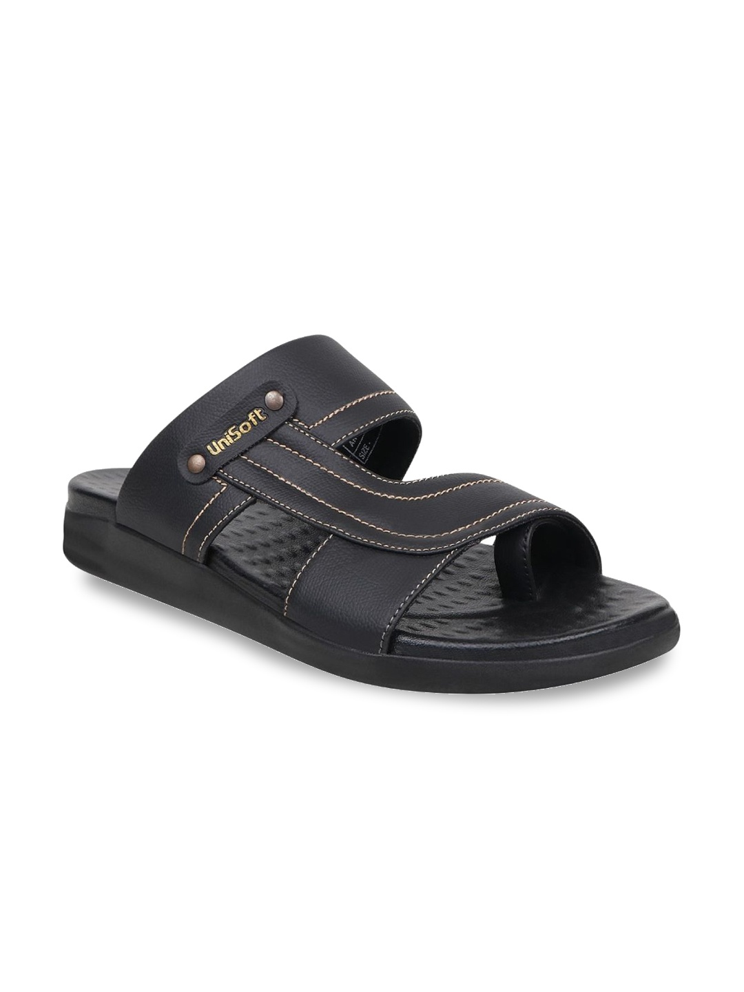 

UNISTAR Men Self Design Open Toe Comfort Sandals, Black