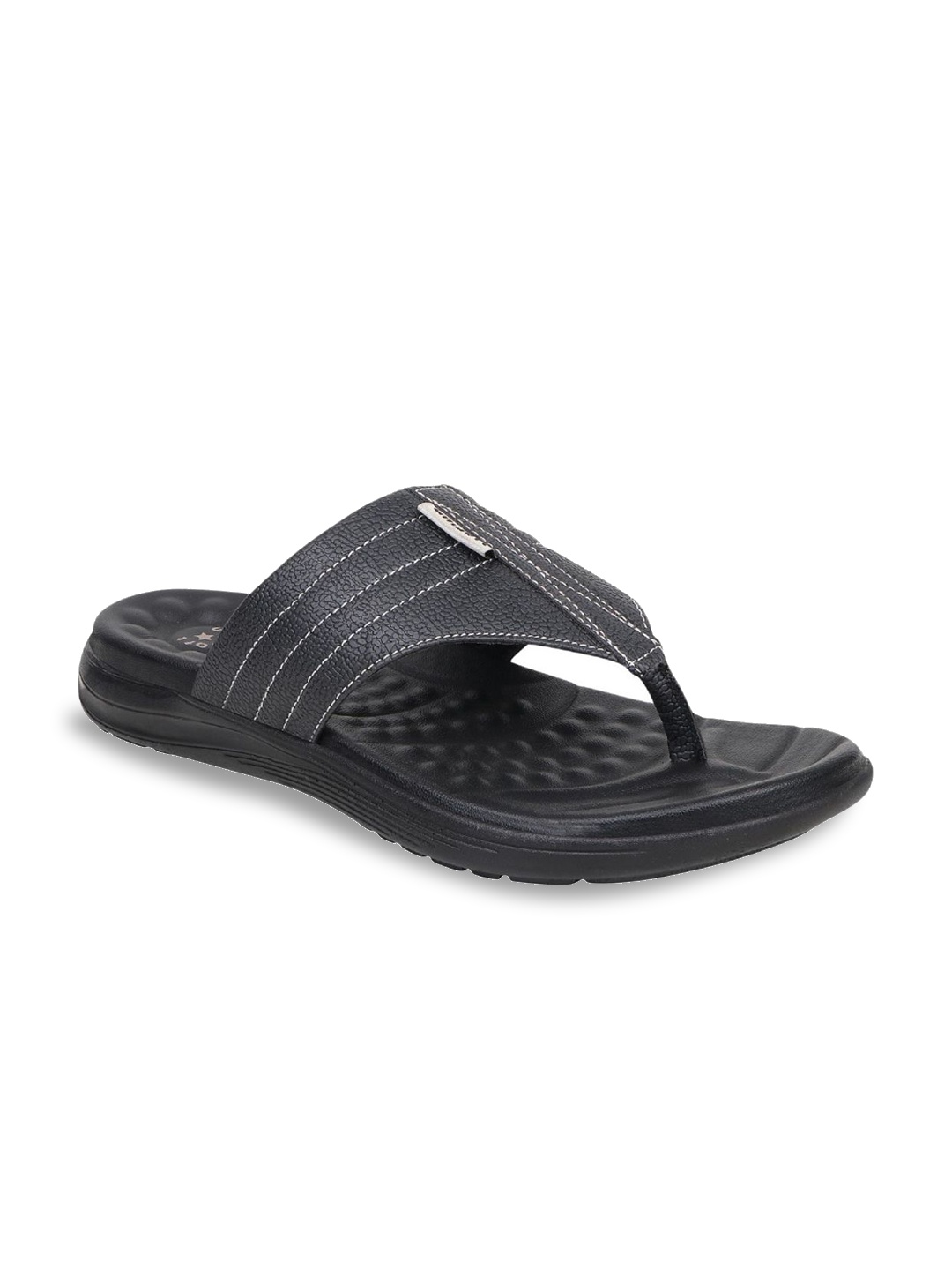 

UNISTAR Men Self Design Open Toe Comfort Sandals, Black