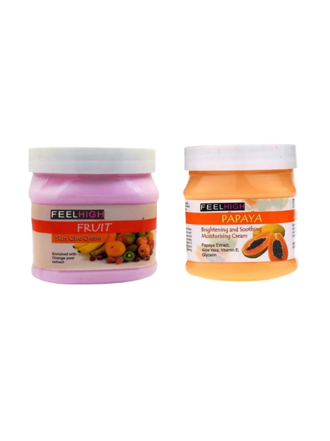 

FEELHIGH Set Of 2 Fruit & Papaya Cream Face & Body Moisturizer - 500ml Each, White