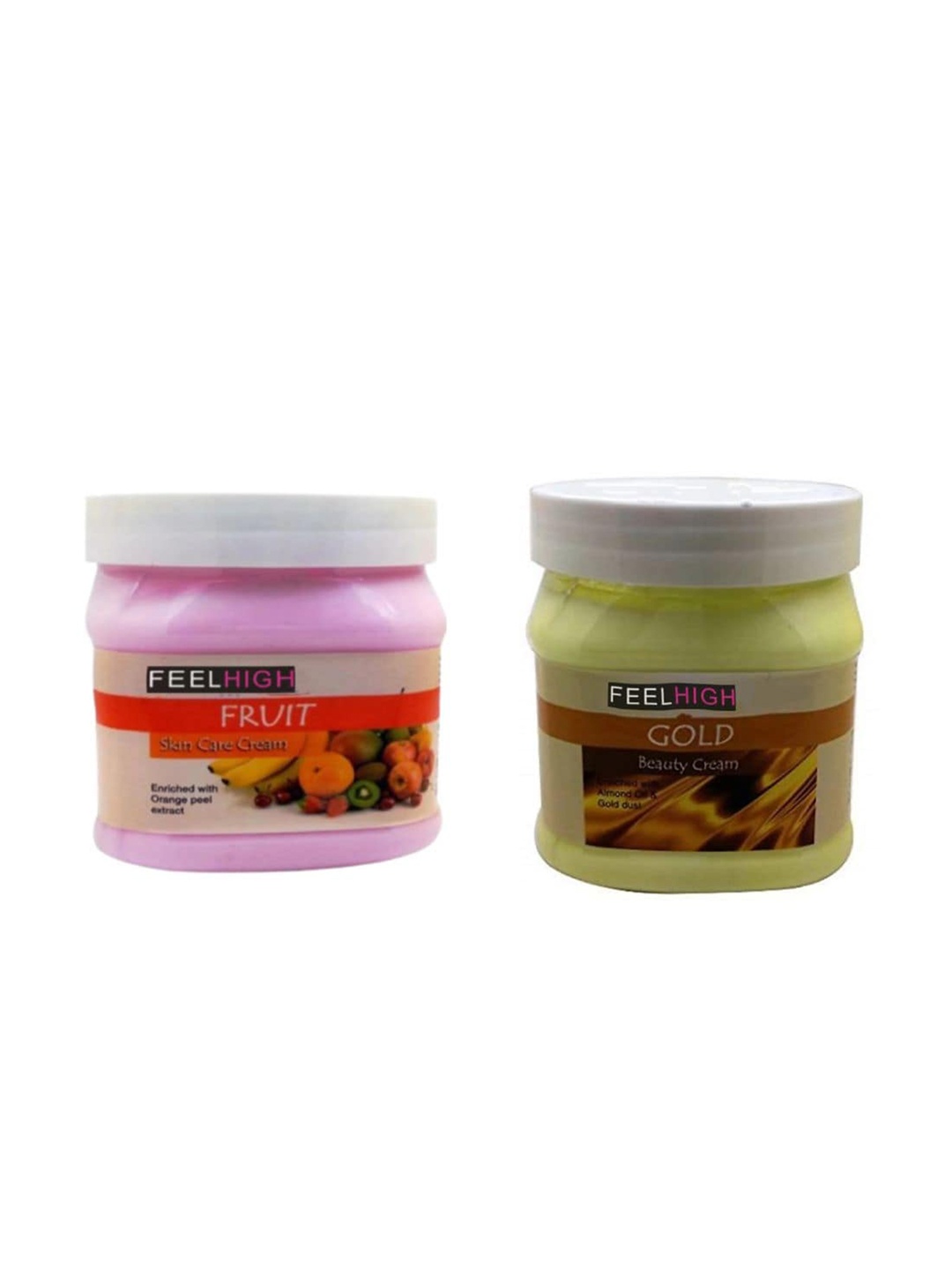 

FEELHIGH Set Of 2 Fruit & Gold Cream Face & Body Moisturizer - 500ml Each, White