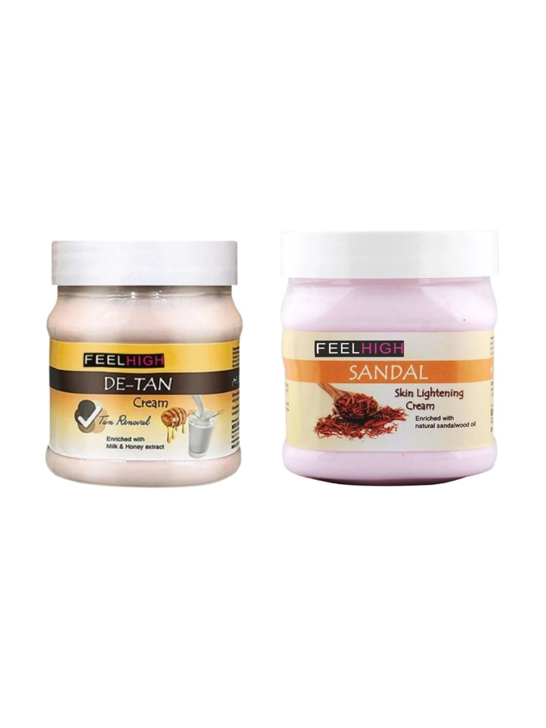 

FEELHIGH Set Of 2 De-Tan & Sandal Skin Lightning Face Cream- 500ml Each, White