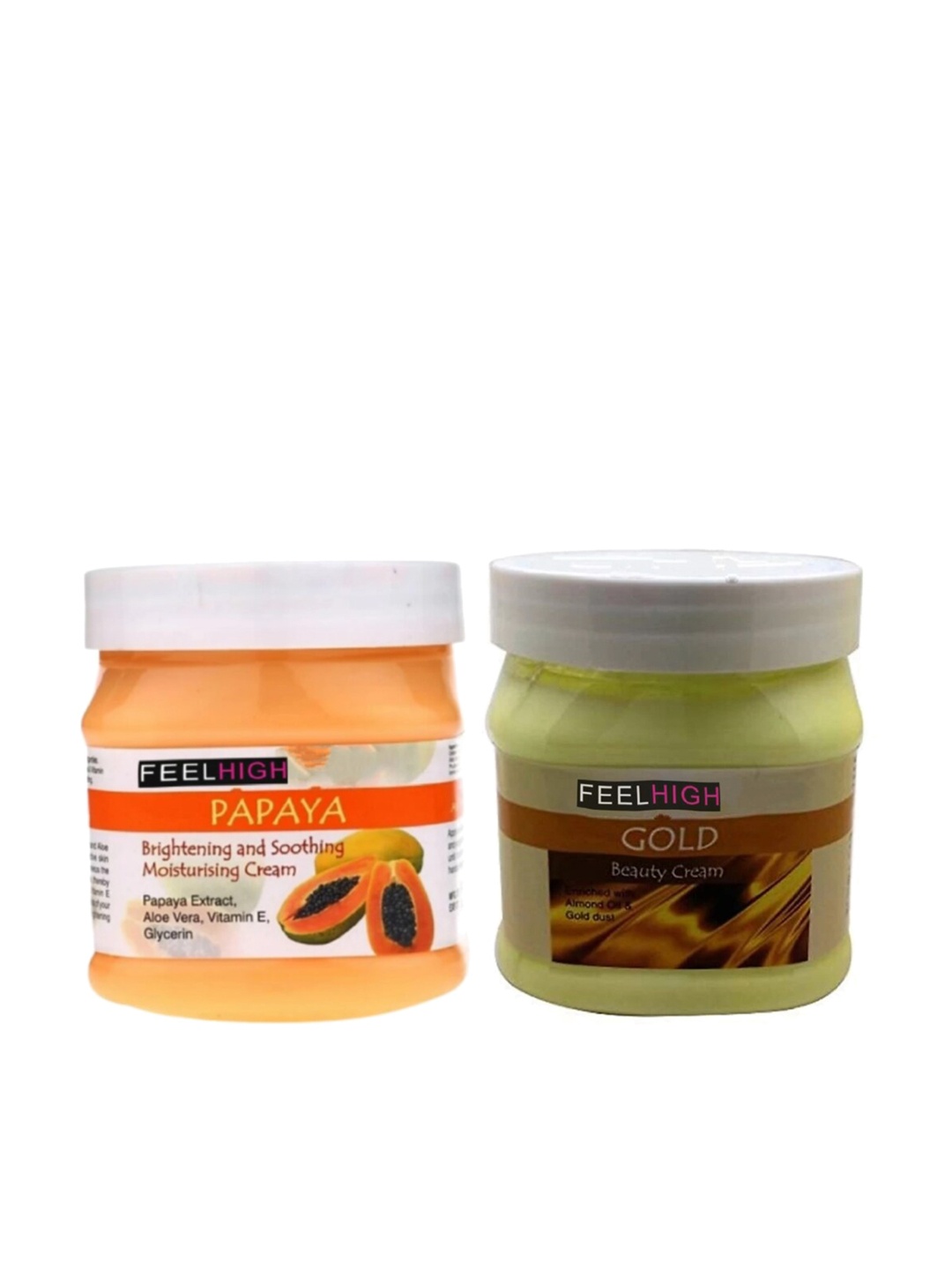 

FEELHIGH Set Of 2 Papaya & Gold Face & Body Cream - 500ml Each, Orange