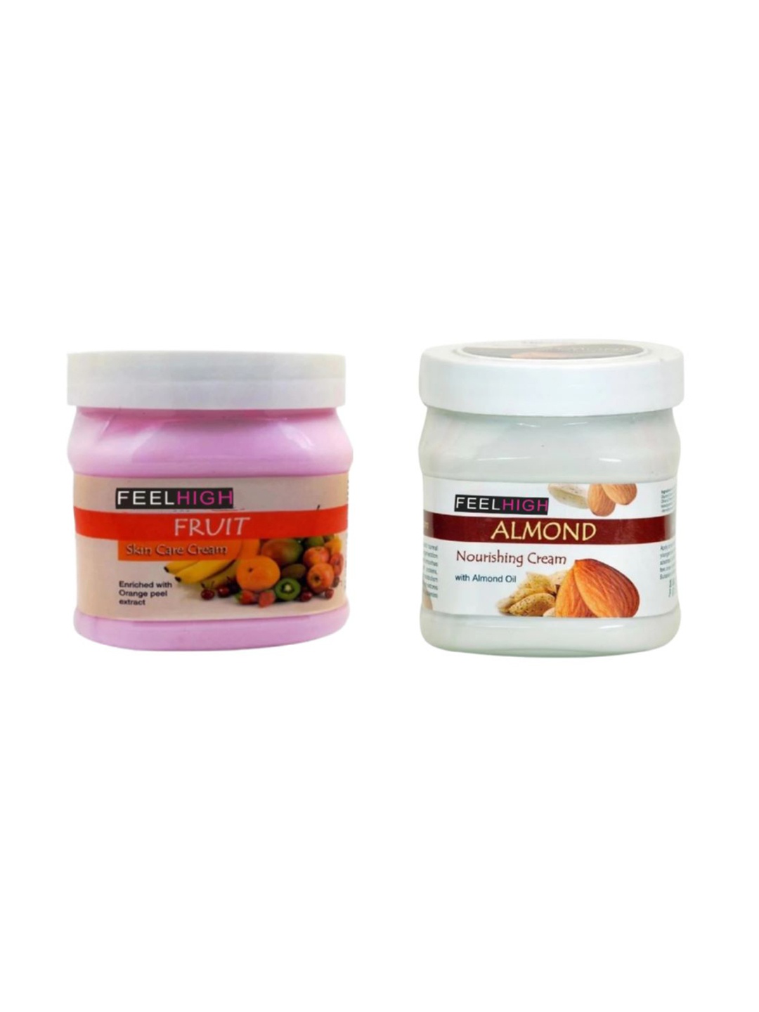 

FEELHIGH Set Of 2 Fruit & Almond Cream Face & Body Moisturizer - 500ml Each, White