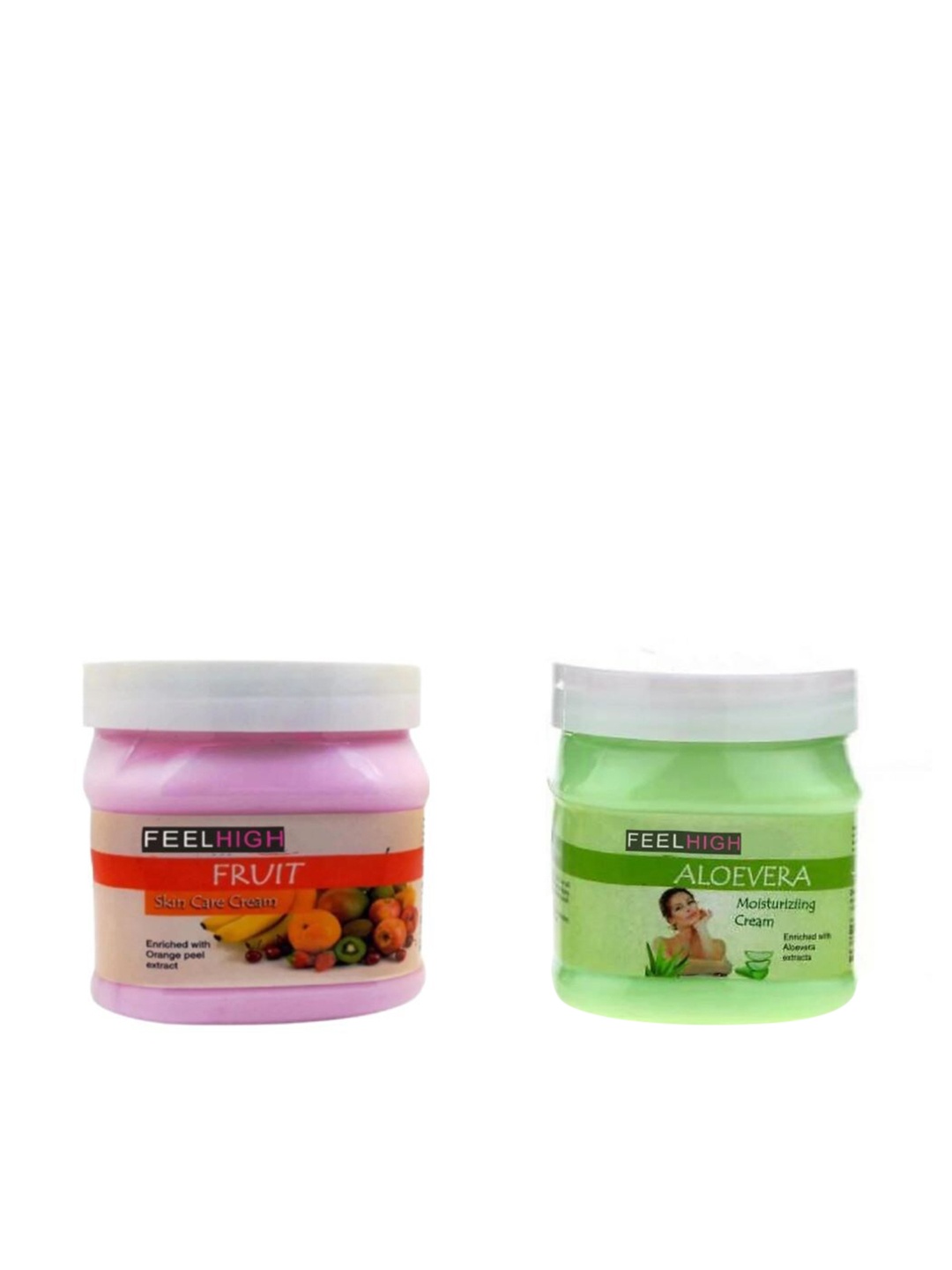 

FEELHIGH Set Of 2 Fruit & Aloe Vera Face & Body Cream - 500ml Each, White