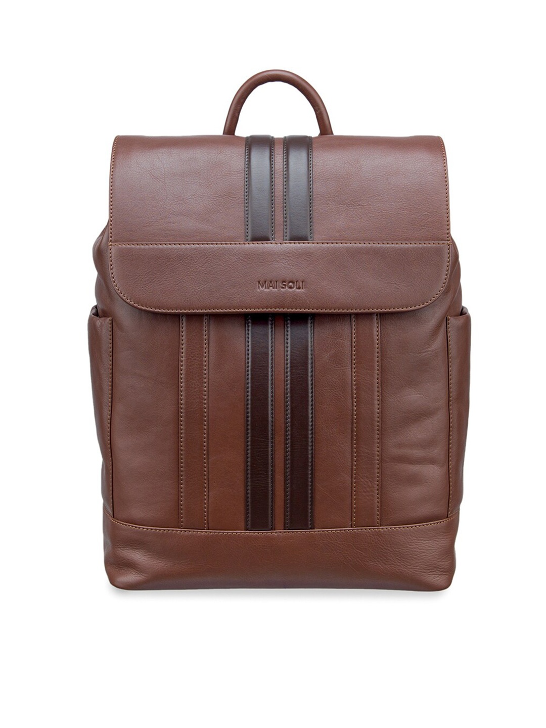 

MAI SOLI Men Alpha Genuine Leather Large Backpack, Brown