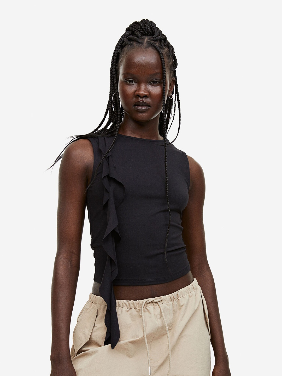 

H&M Strap-Detail Vest Top, Black