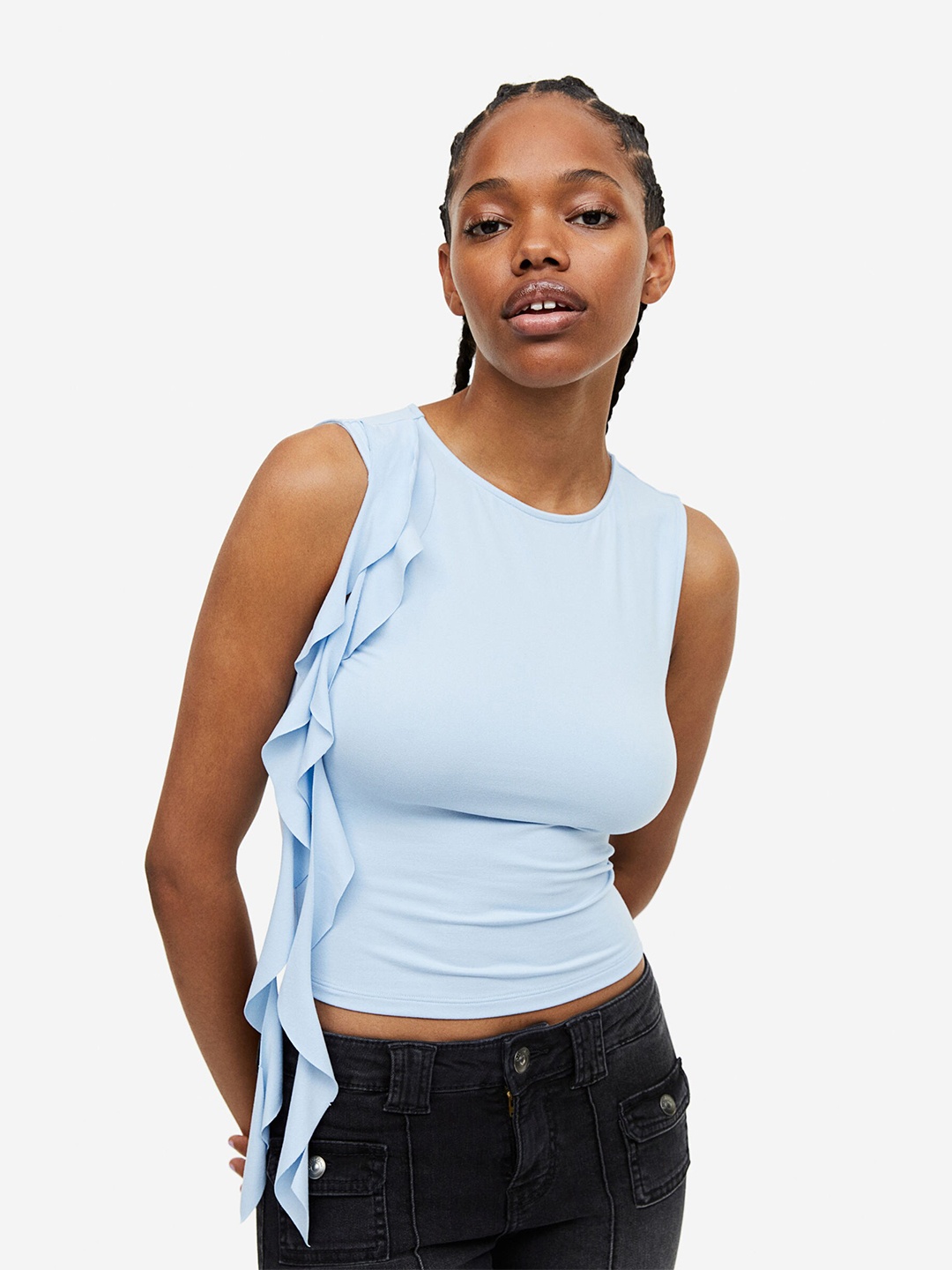 

H&M Strap-Detail Vest Top, Blue