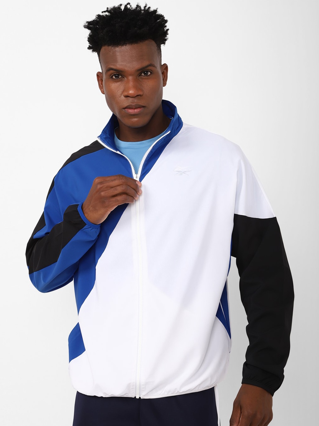 

Reebok Colourblocked Fitness Running Woven Wind Sporty Jacket, White