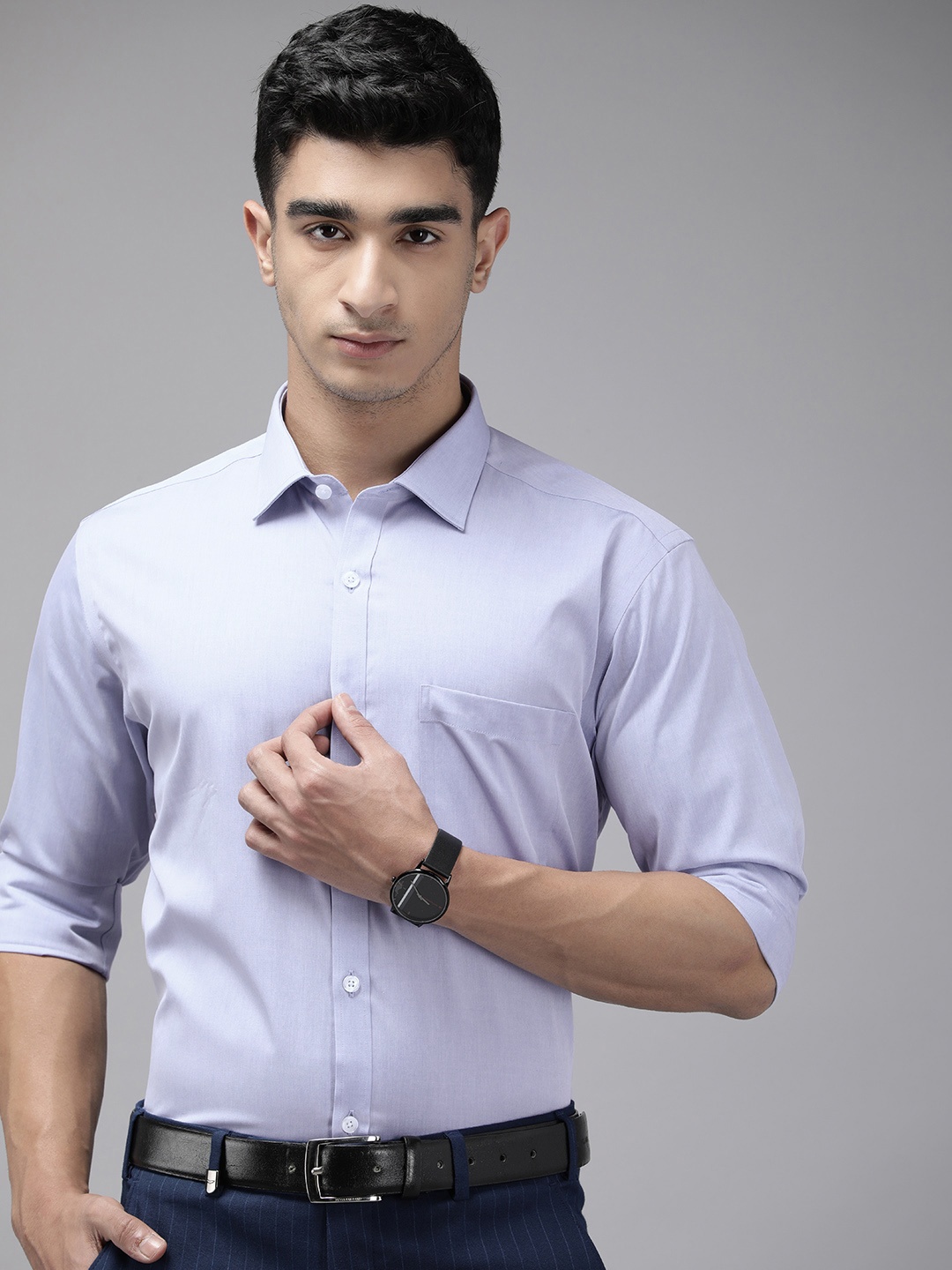

Park Avenue Solid Slim Fit Pure Cotton Formal Shirt, Blue