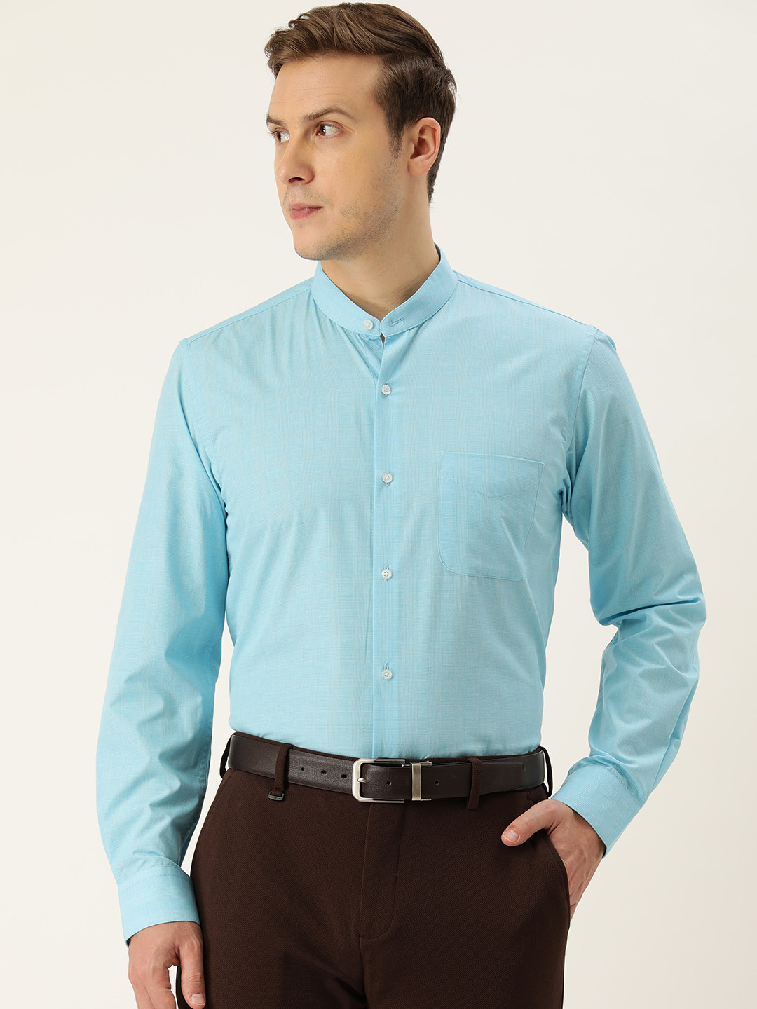 

Peter England Slim Fit Checked Formal Shirt, Blue