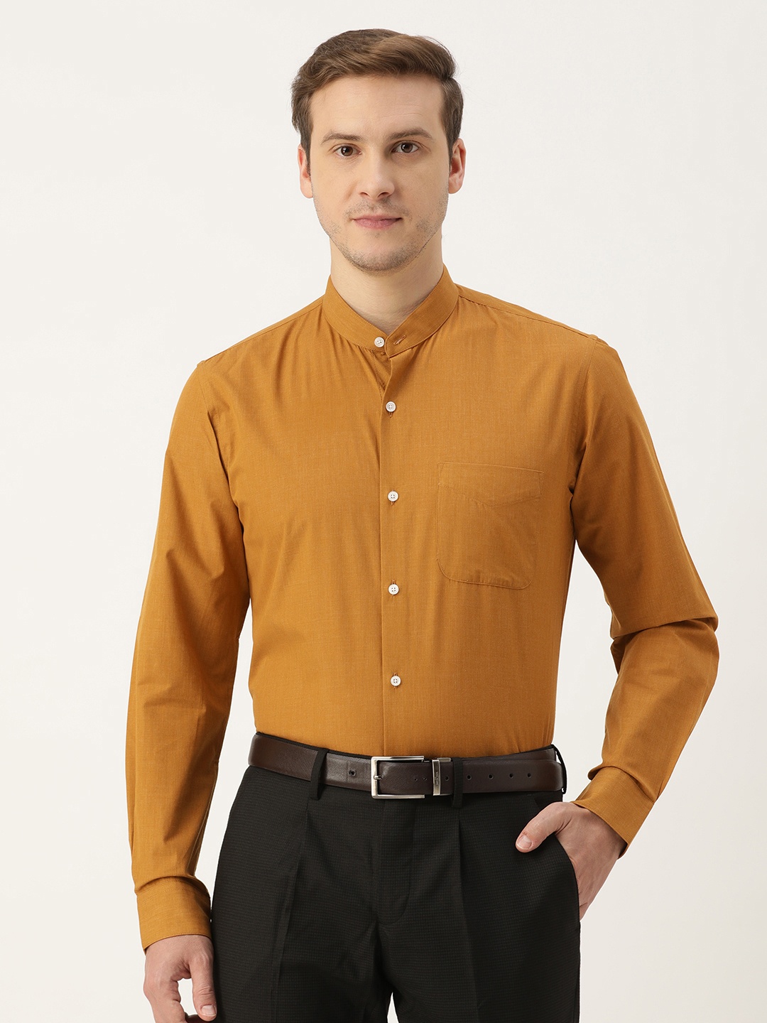 

Peter England Solid Slim Fit Formal Shirt, Khaki