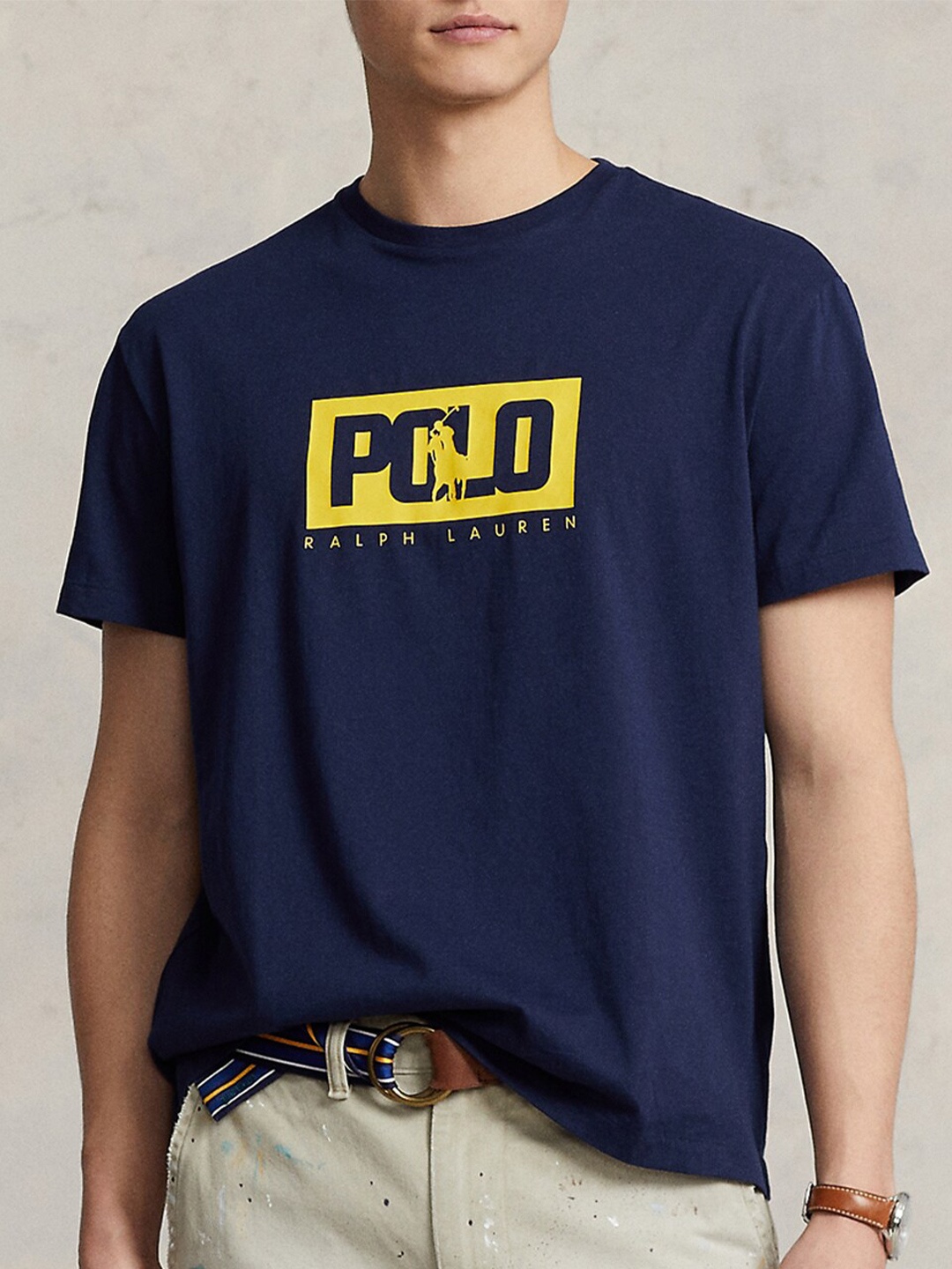 

Polo Ralph Lauren Logo Printed Cotton T-Shirt, Navy blue