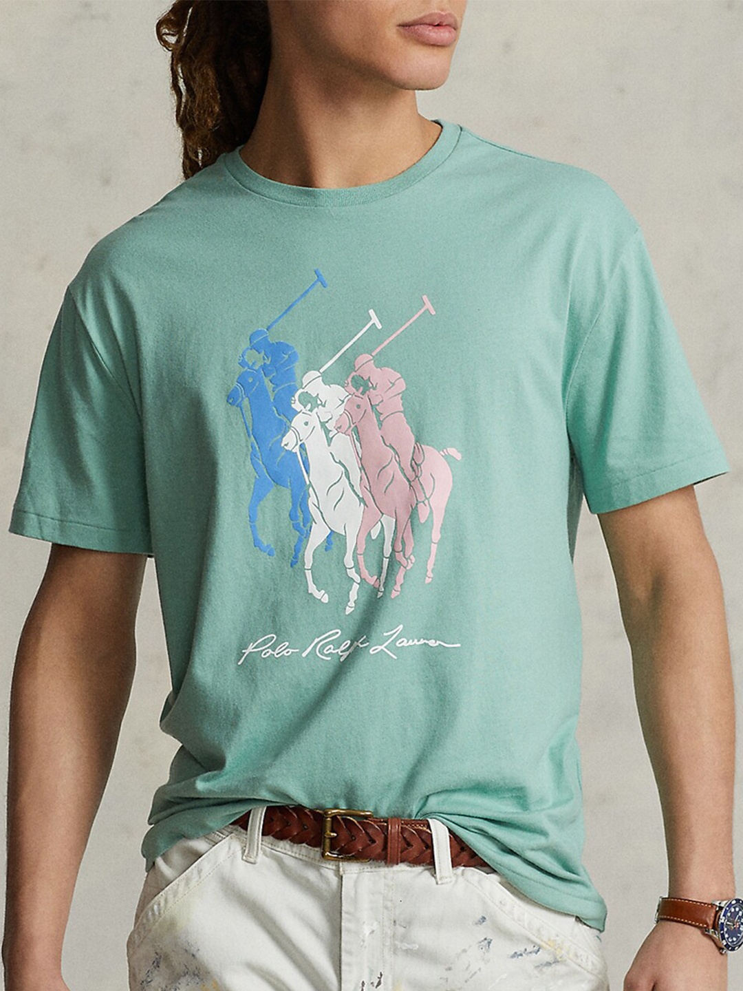 

Polo Ralph Lauren Printed Round Neck Cotton Tshirt, Green