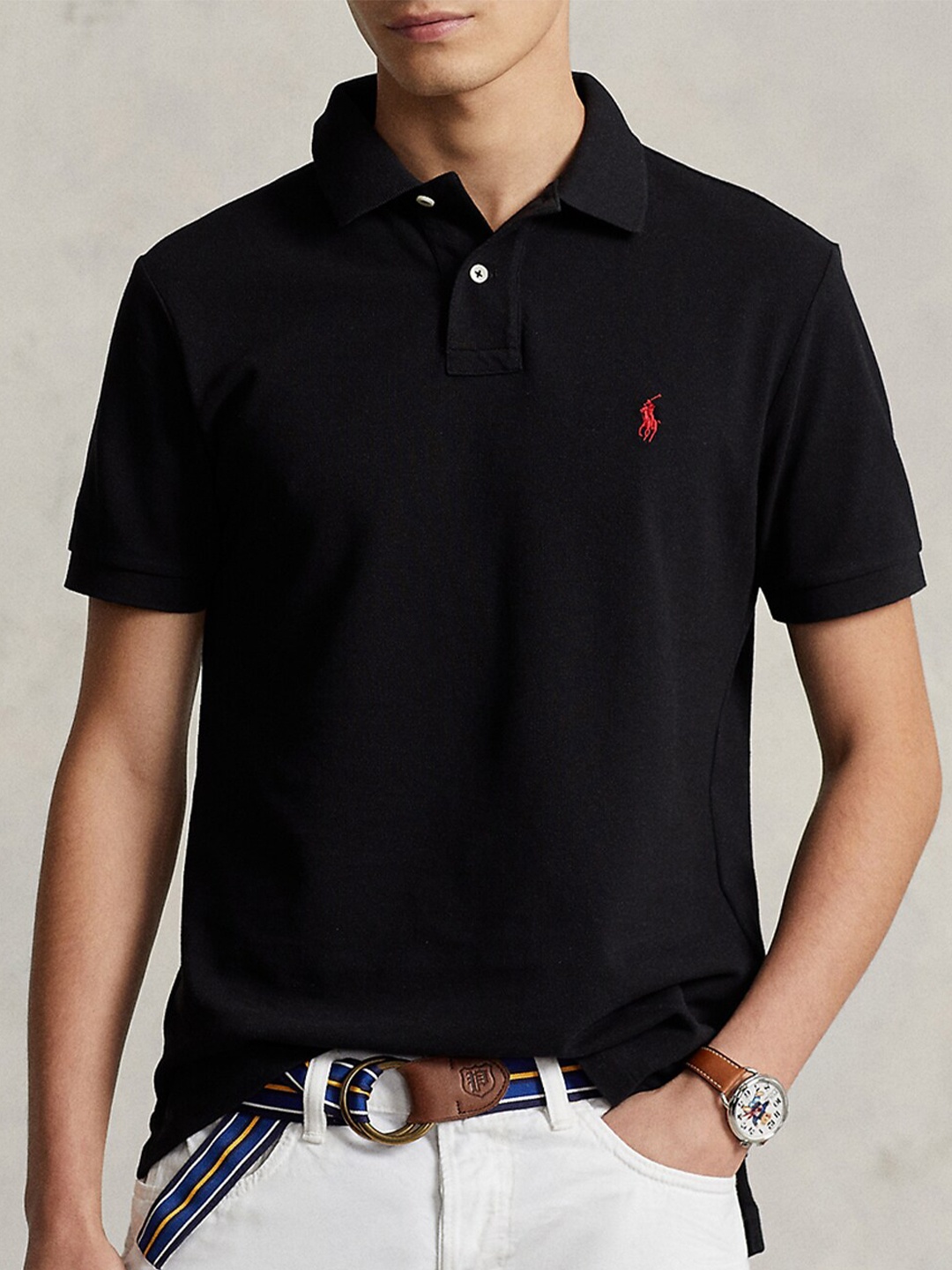 

Polo Ralph Lauren Slim-Fit Polo Collar Cotton T-Shirt, Black