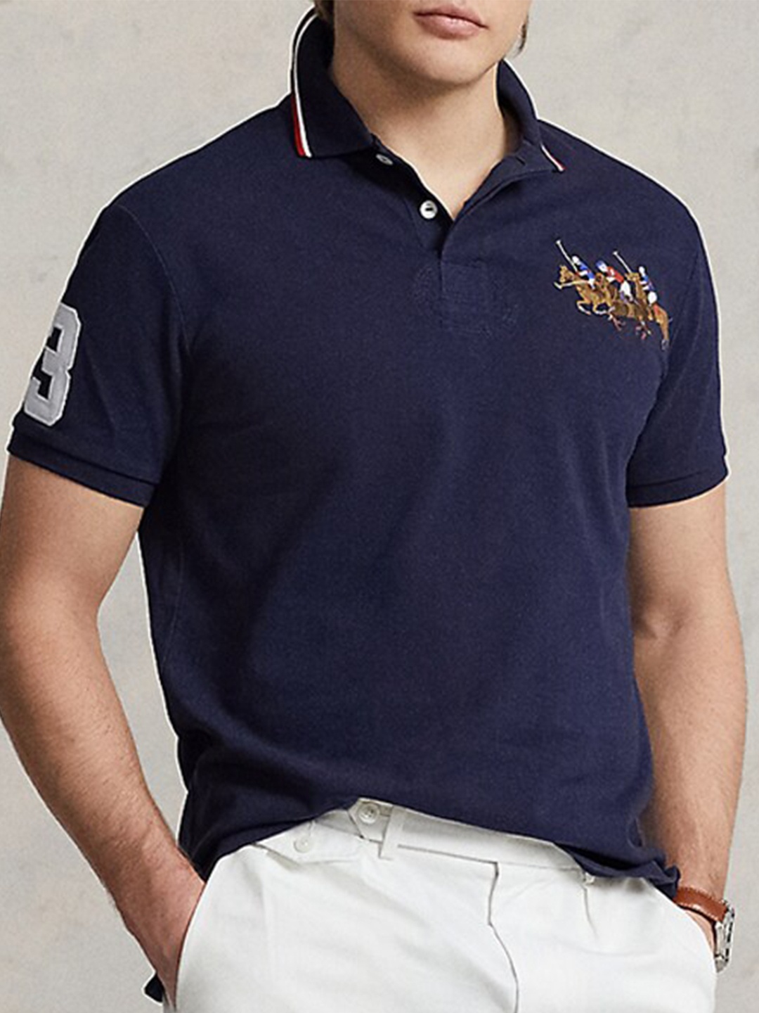 

Polo Ralph Lauren Slim-Fit Cotton Polo T-Shirt, Navy blue