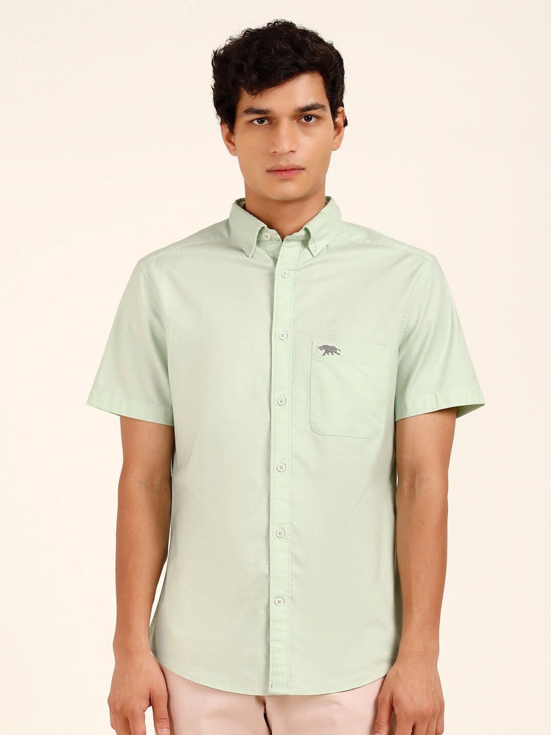 

Andamen Cotton Classic Oxford Opaque Casual Shirt, Green