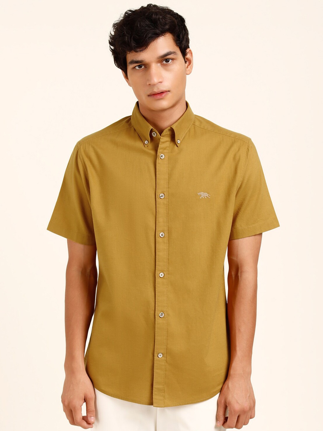 

Andamen Classic Slim Fit Casual Cotton Shirt, Mustard