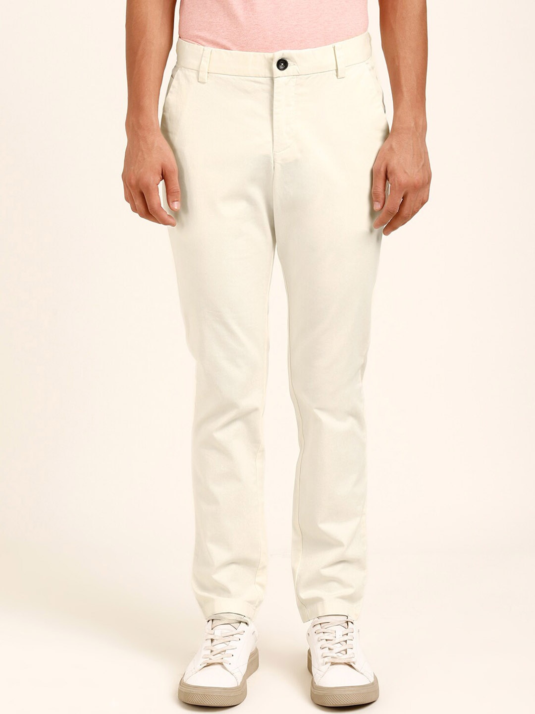 

Andamen Men Ultra Slim Fit Cotton Trousers, White