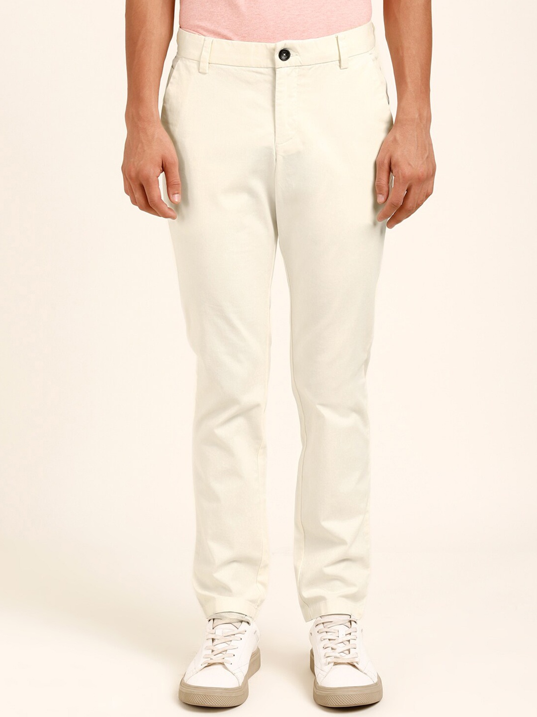 Andamen Men Ultra Regular Fit Cotton Trousers, White