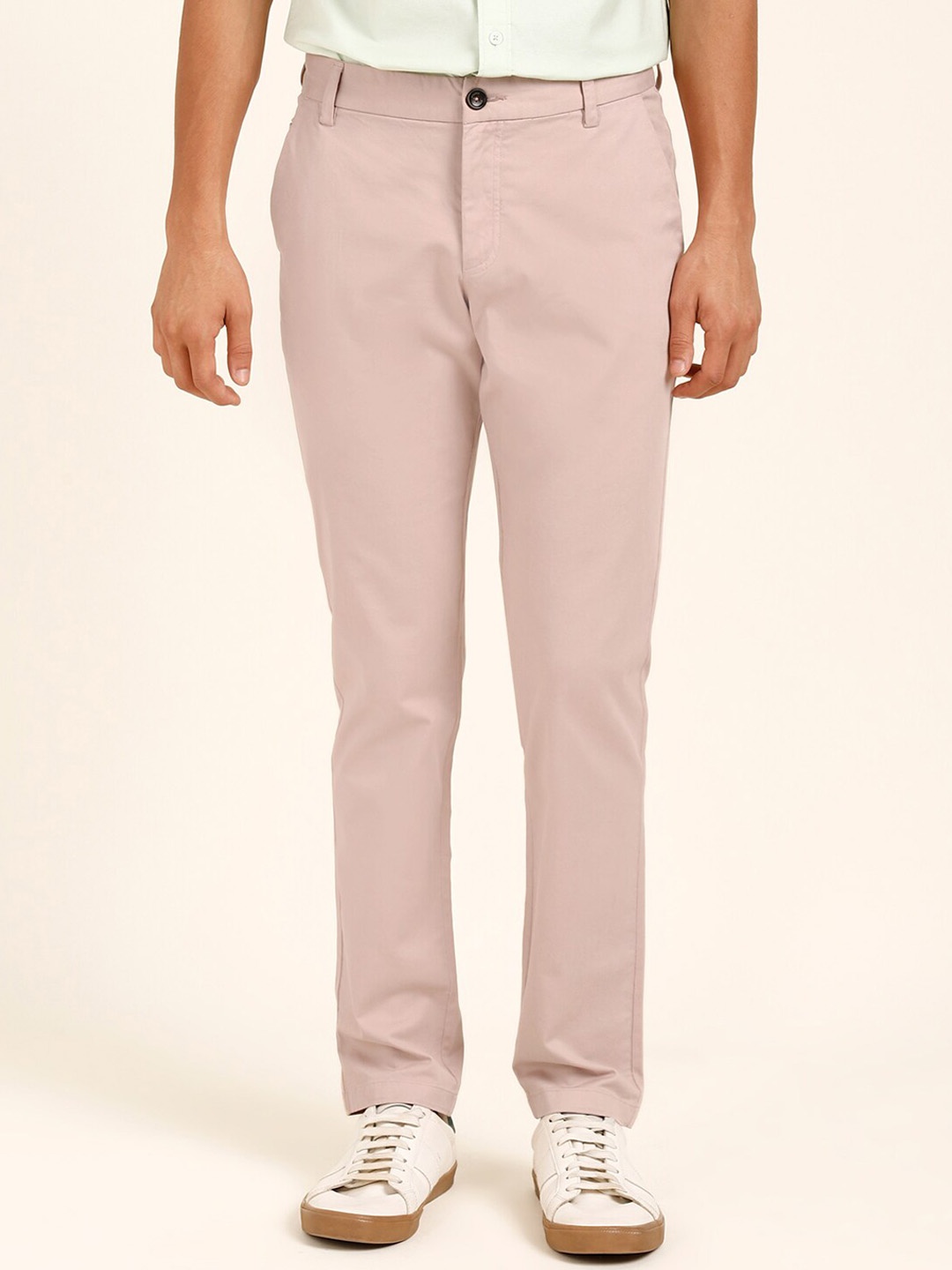 

Andamen Men Pink Ultra Slim Fit Cotton Trousers