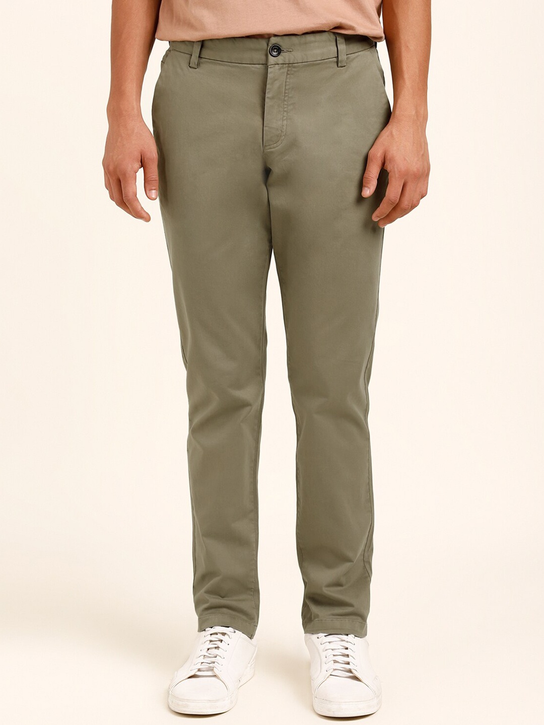 

Andamen Men Regular Fit Ultra Cotton Trousers, Olive