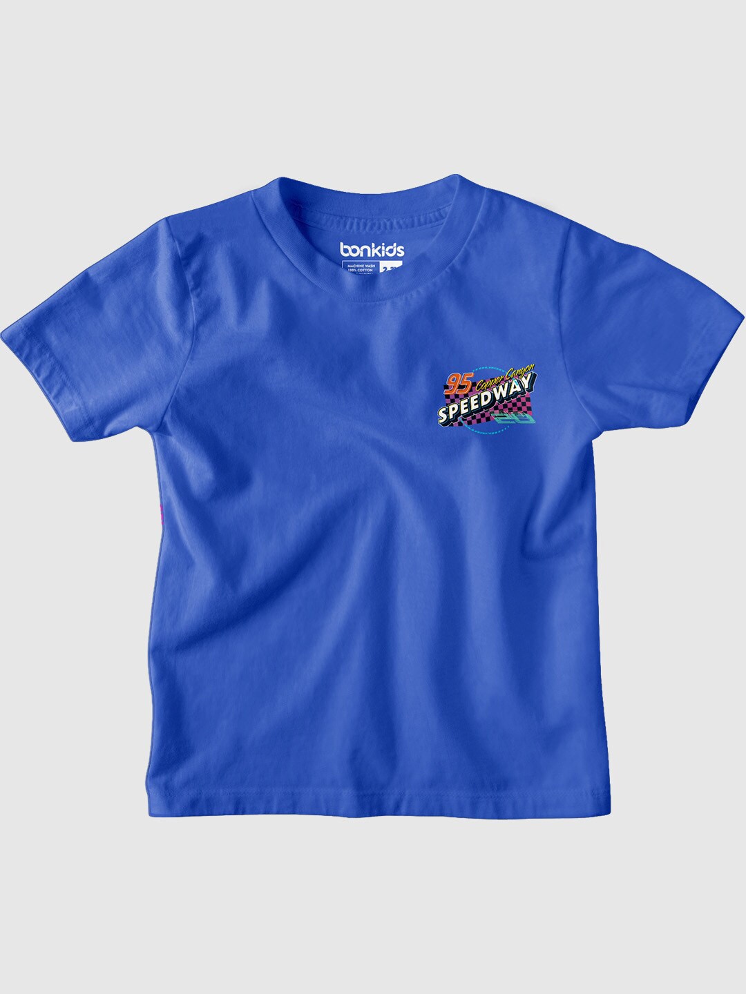 

BONKIDS Boys Cars Printed Cotton T-shirt, Blue