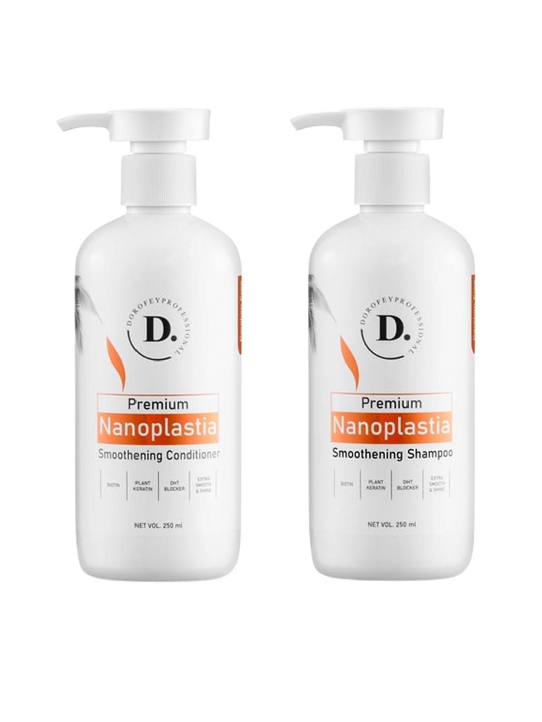 

DOROFEY PROFESSIONAL Set of Nanoplastia Smoothening Shampoo & Conditioner - 250 ml each, White