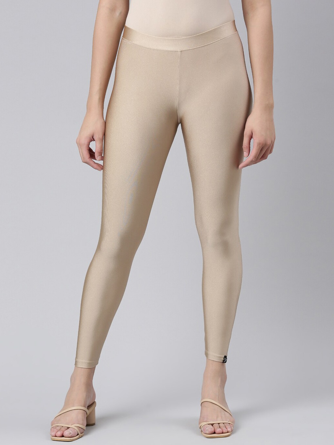 

TWIN BIRDS Women Ankle Length Shimmer Leggings, Beige