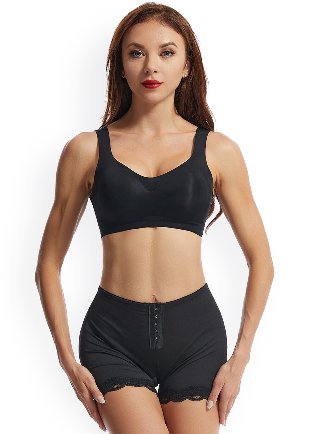 

JC Collection Lace Detailed Brief Shaper, Black
