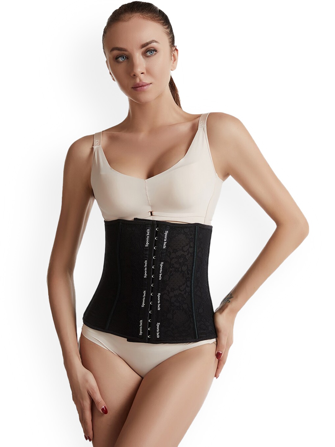 

JC Collection Self Design Corset Shapewear, Black