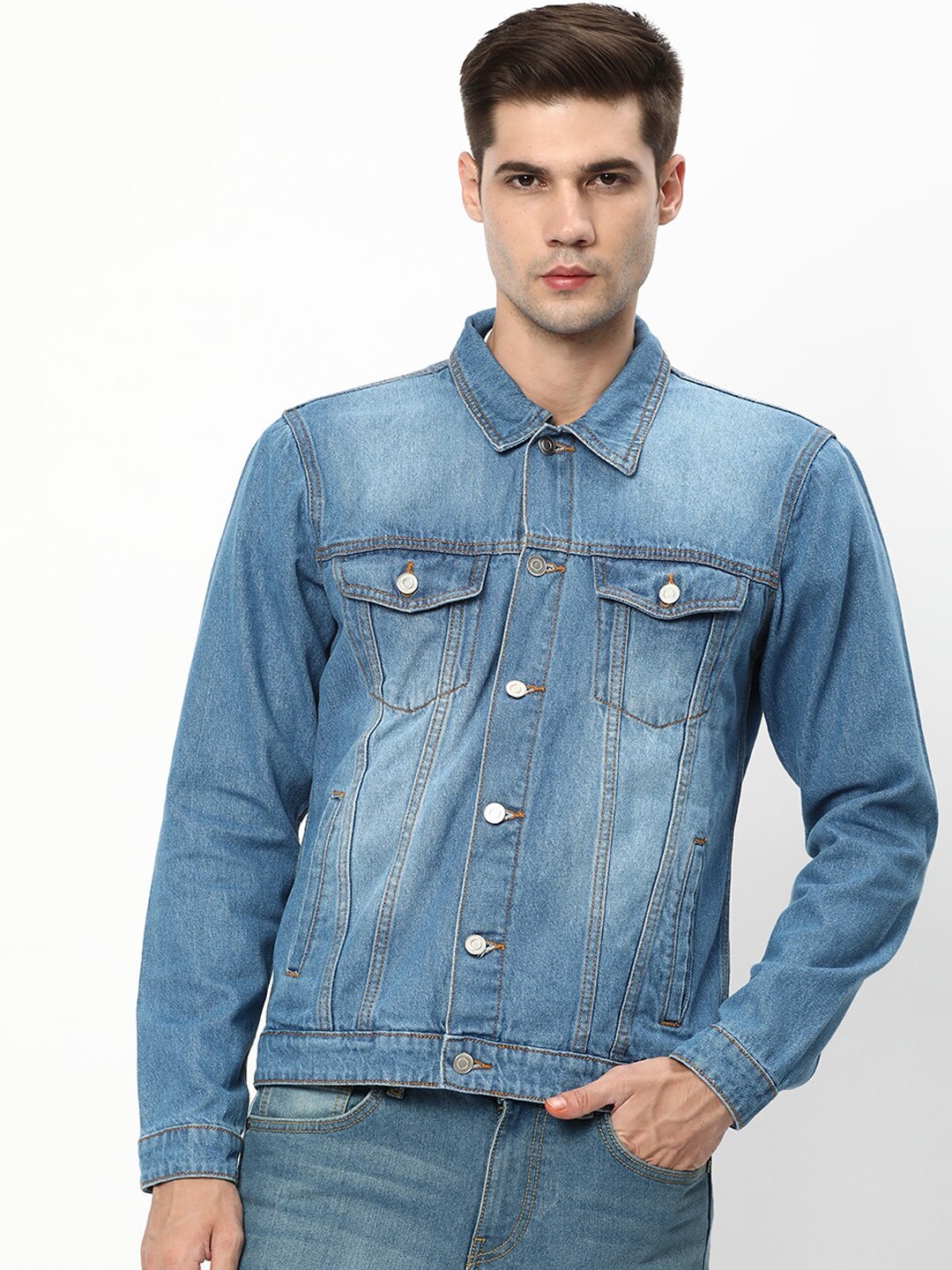 

R&B Washed Denim Jacket, Blue