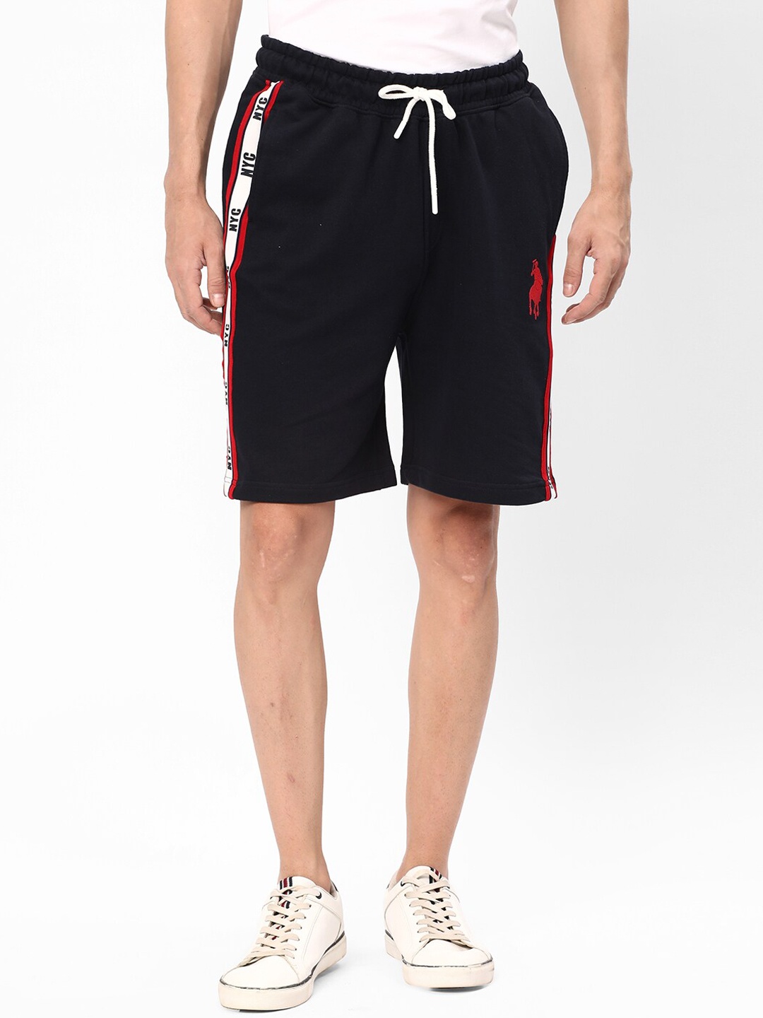 

R&B Men Above Knee Length Cotton Shorts, Blue