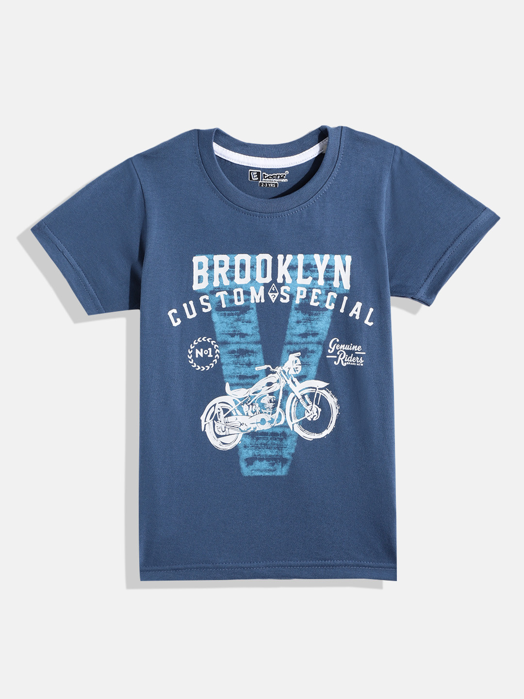 

Eteenz Boys Typography Printed T-shirt, Blue