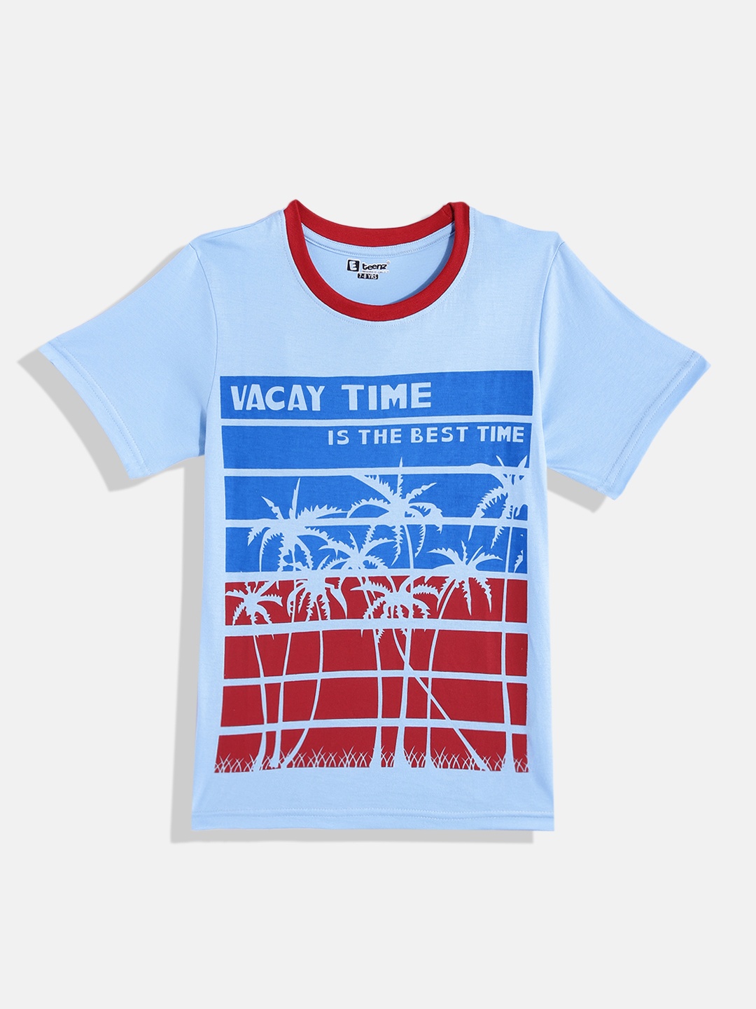 

Eteenz Boys Printed Premium Cotton T-shirt, Blue