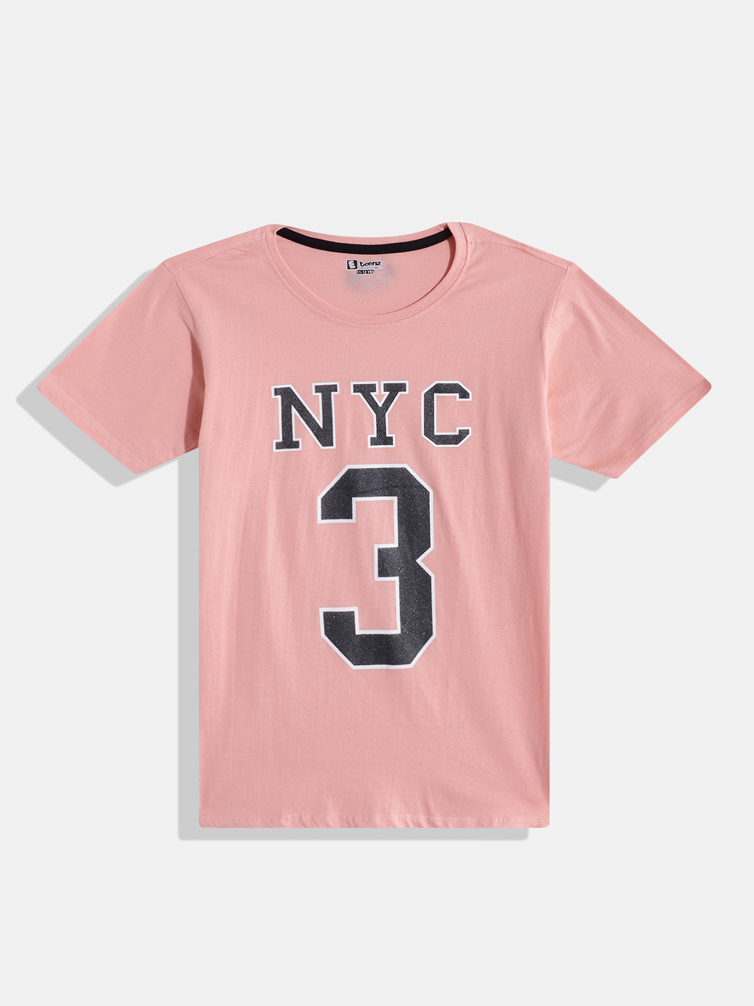 

Eteenz Boys Typography Printed Pure Cotton T-shirt, Pink