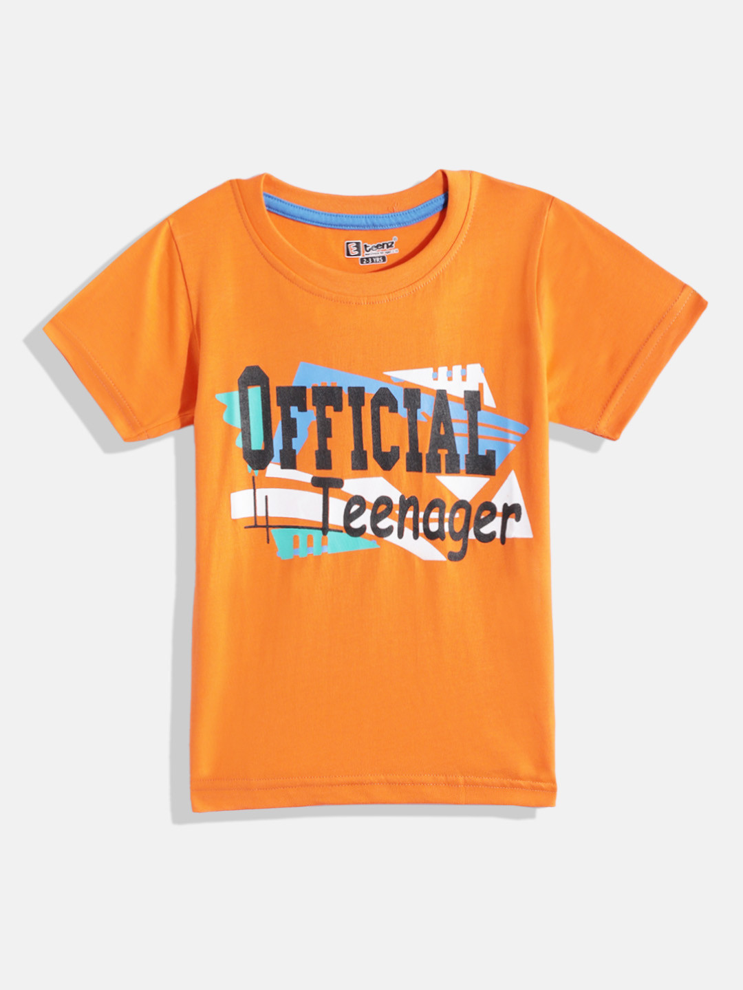 

Eteenz Boys Typography Print T-shirt, Orange