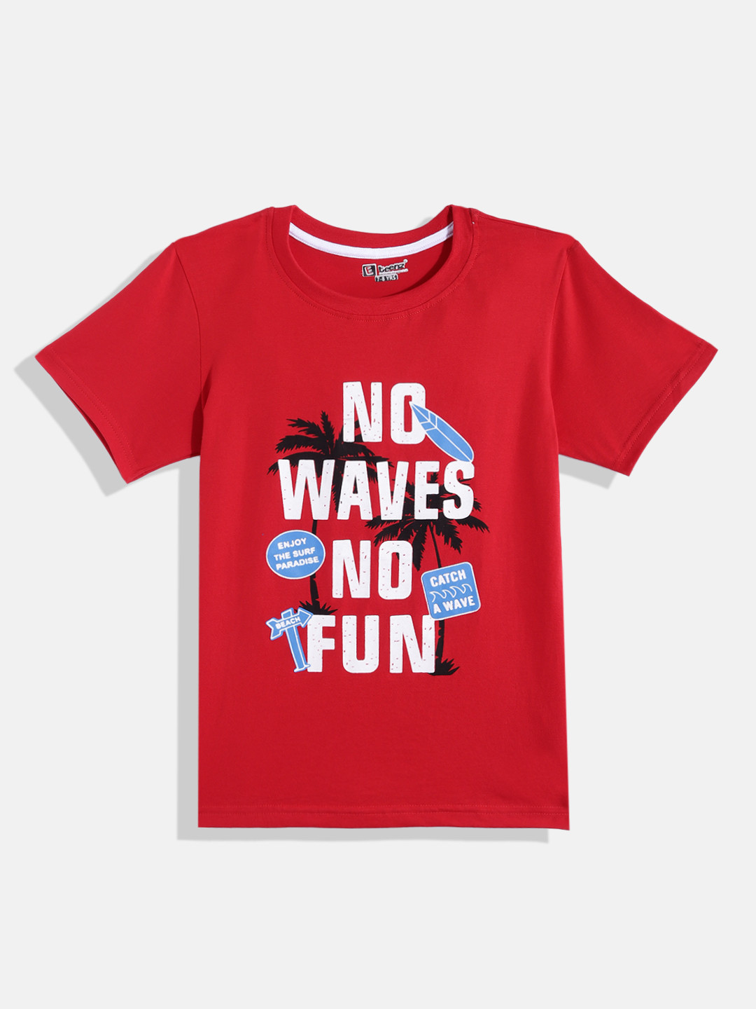 

Eteenz Boys Typography Printed Premium Cotton T-shirt, Red