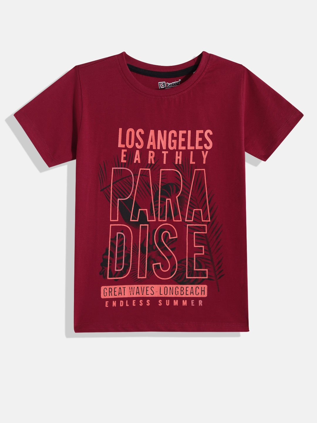 

Eteenz Boys Premium Cotton Typography Printed T-shirt, Maroon