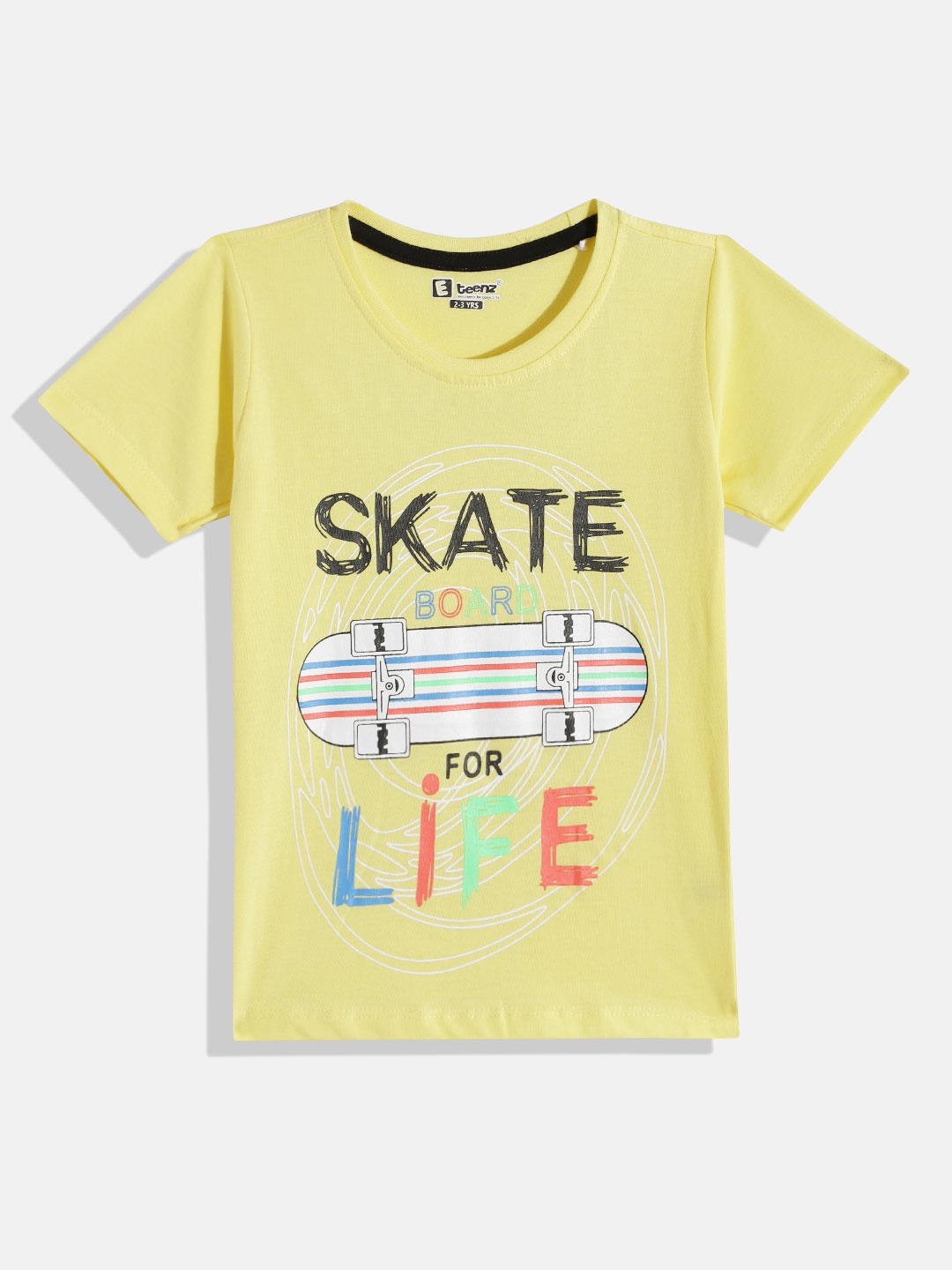 

Eteenz Boys Premium Cotton Typography Printed T-shirt, Yellow