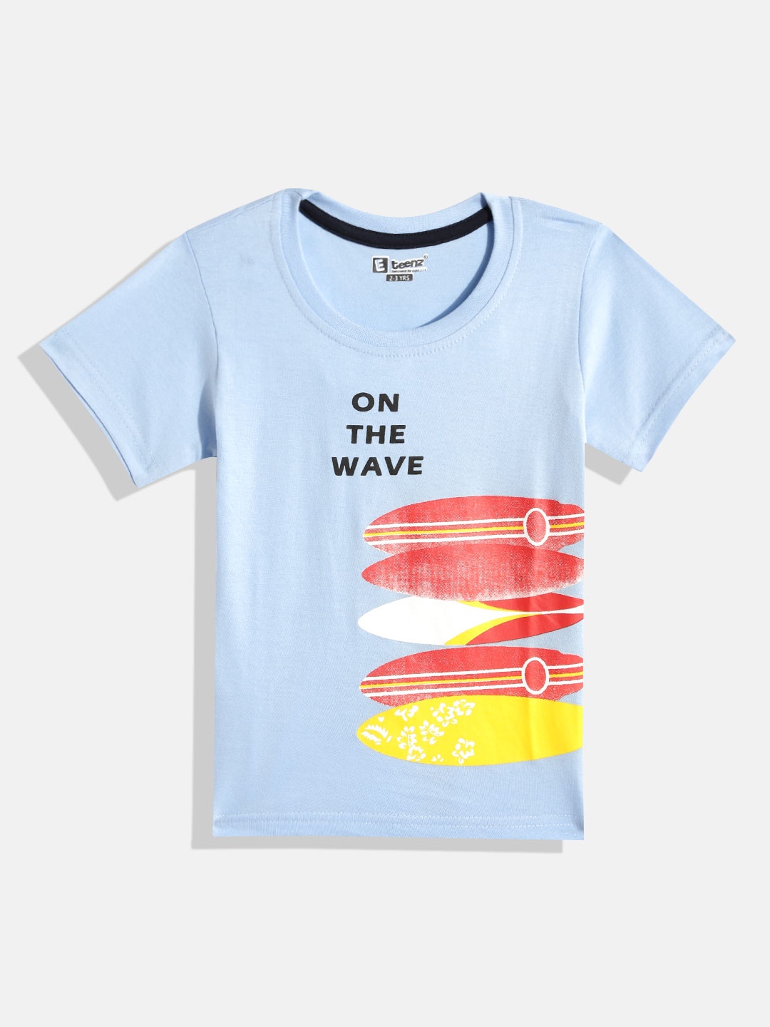 

Eteenz Boys Printed Premium Cotton T-shirt, Blue