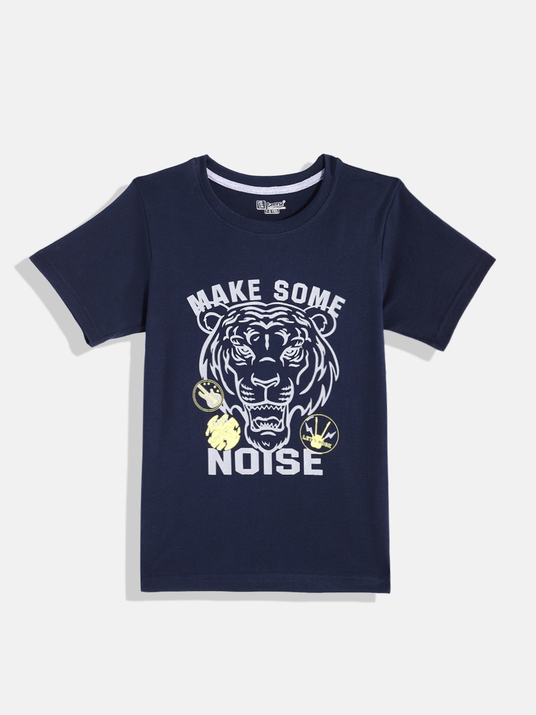 

Eteenz Boys Printed Premium Cotton T-shirt, Navy blue