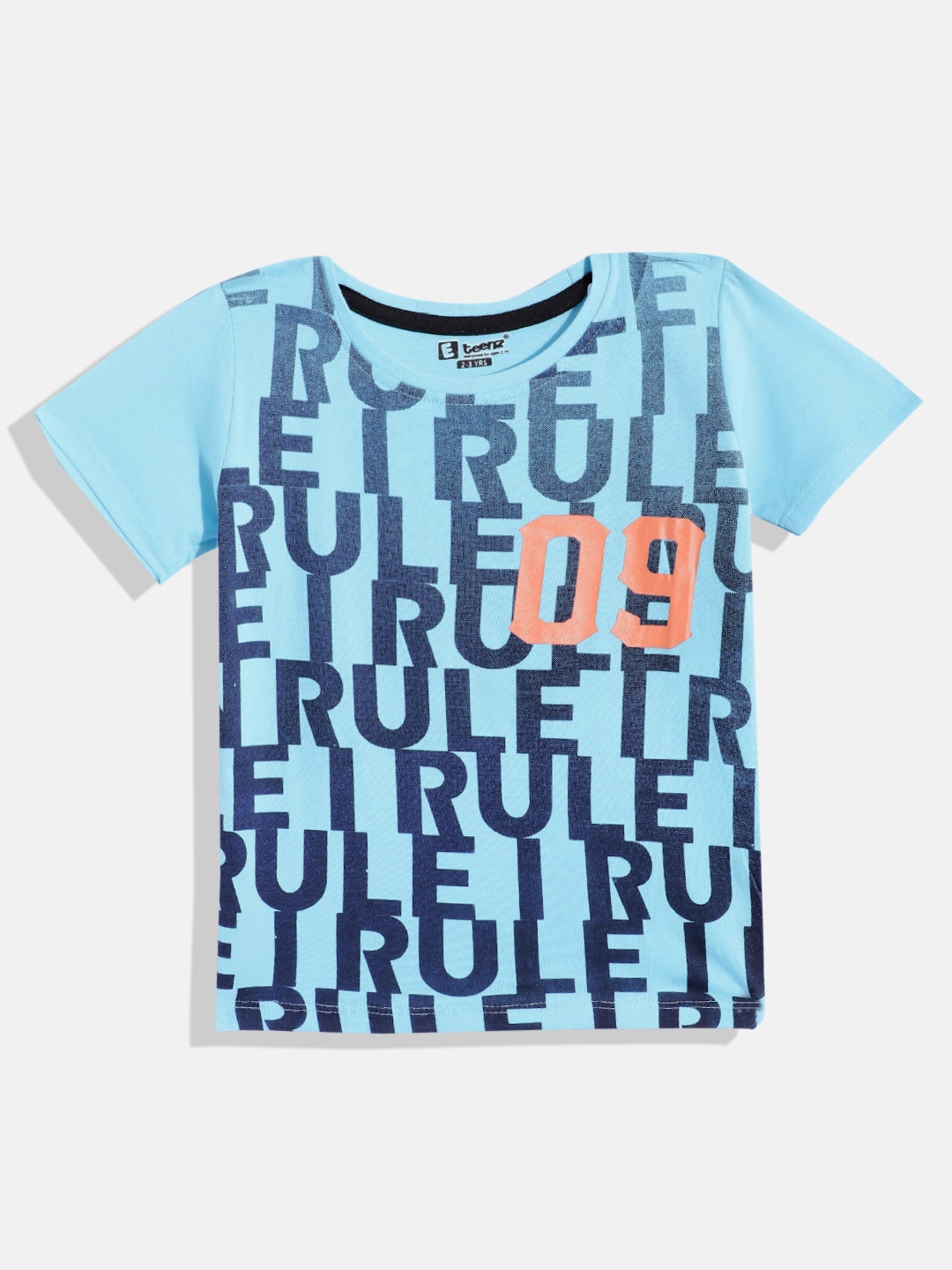 

Eteenz Boys Typography Printed Premium Cotton T-shirt, Blue