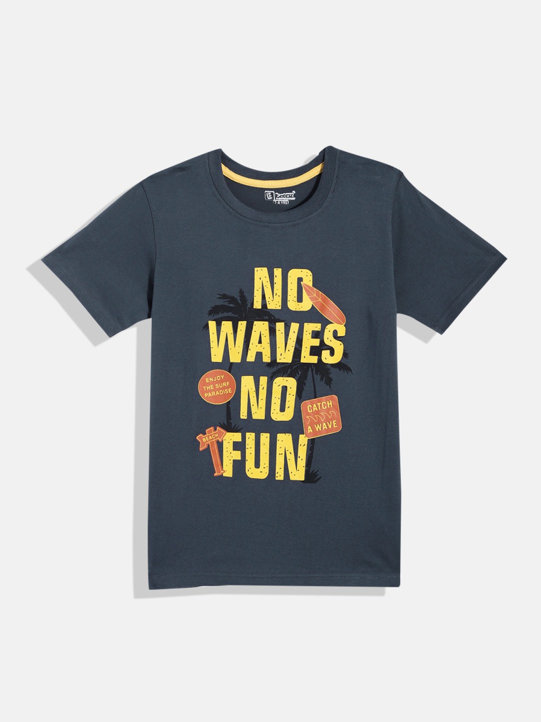 

Eteenz Boys Premium Cotton Typography Printed T-shirt, Grey