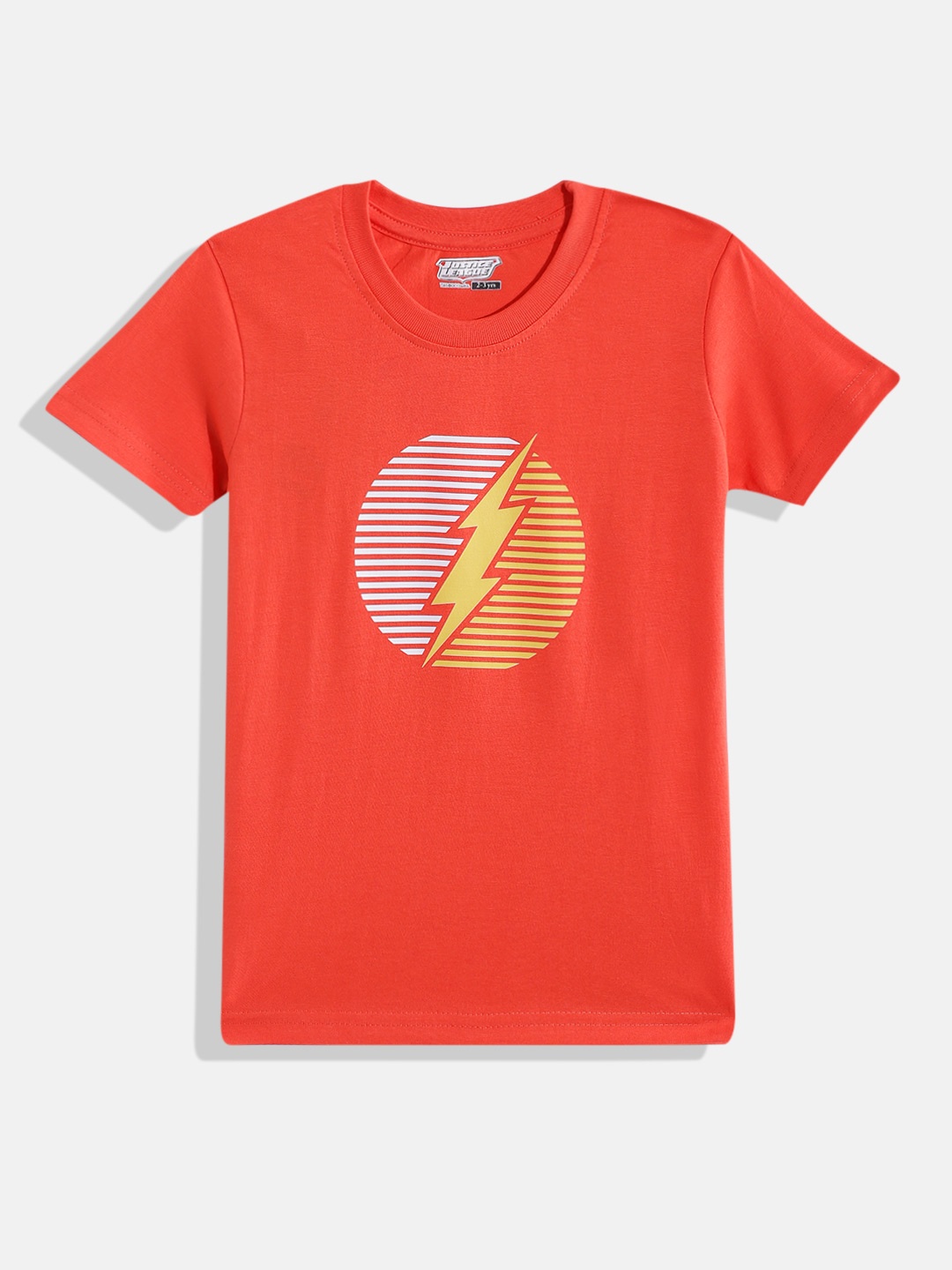 

Eteenz Boys Justice League Logo Printed Premium Cotton T-shirt, Coral