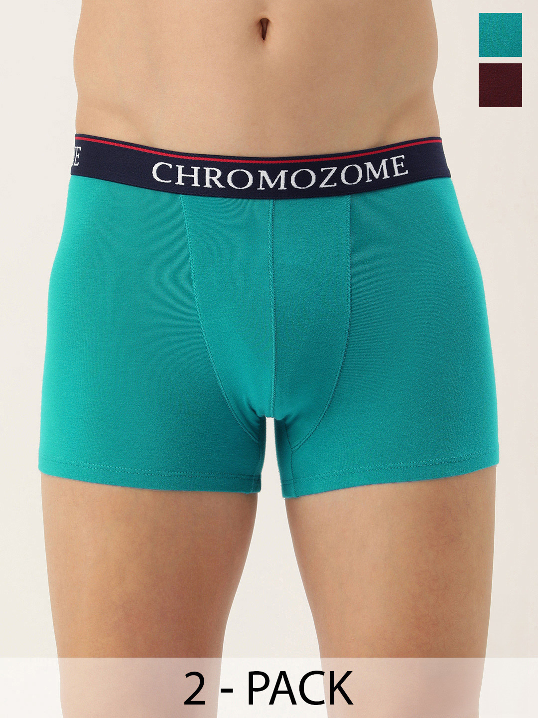 

Chromozome Men Pack of 2 Premium Cotton Stretch Trunks 8902733650328-Multi 4, Blue