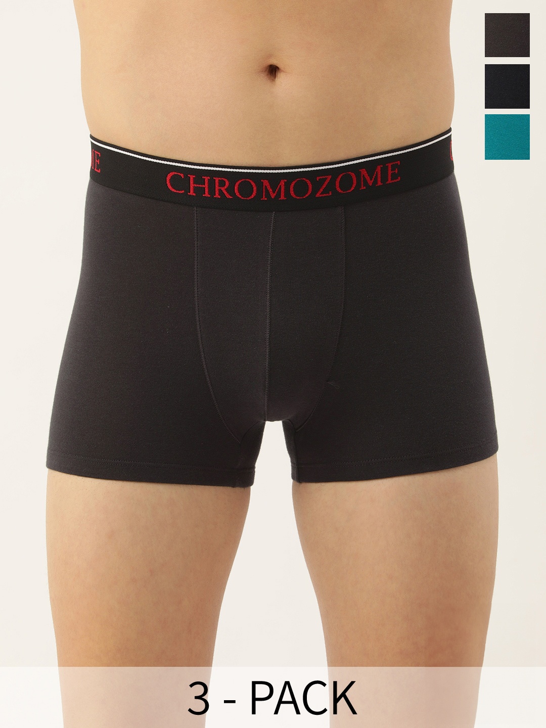 

Chromozome Men Pack of 3 Trunks 8902733650922-Multi 9, Black