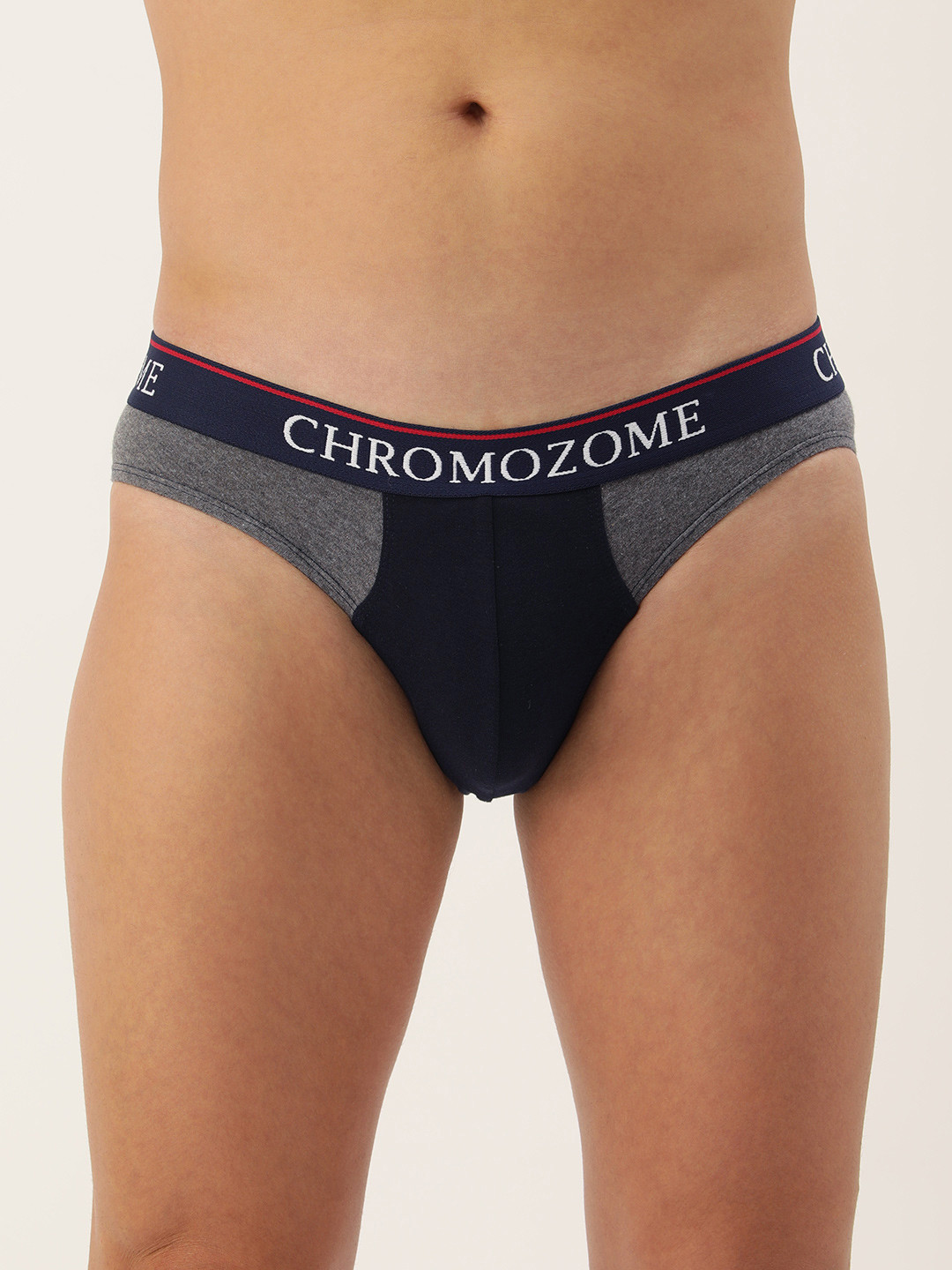 

Chromozome Men Colourblocked Mid-Rise Briefs 8902733647069, Navy blue